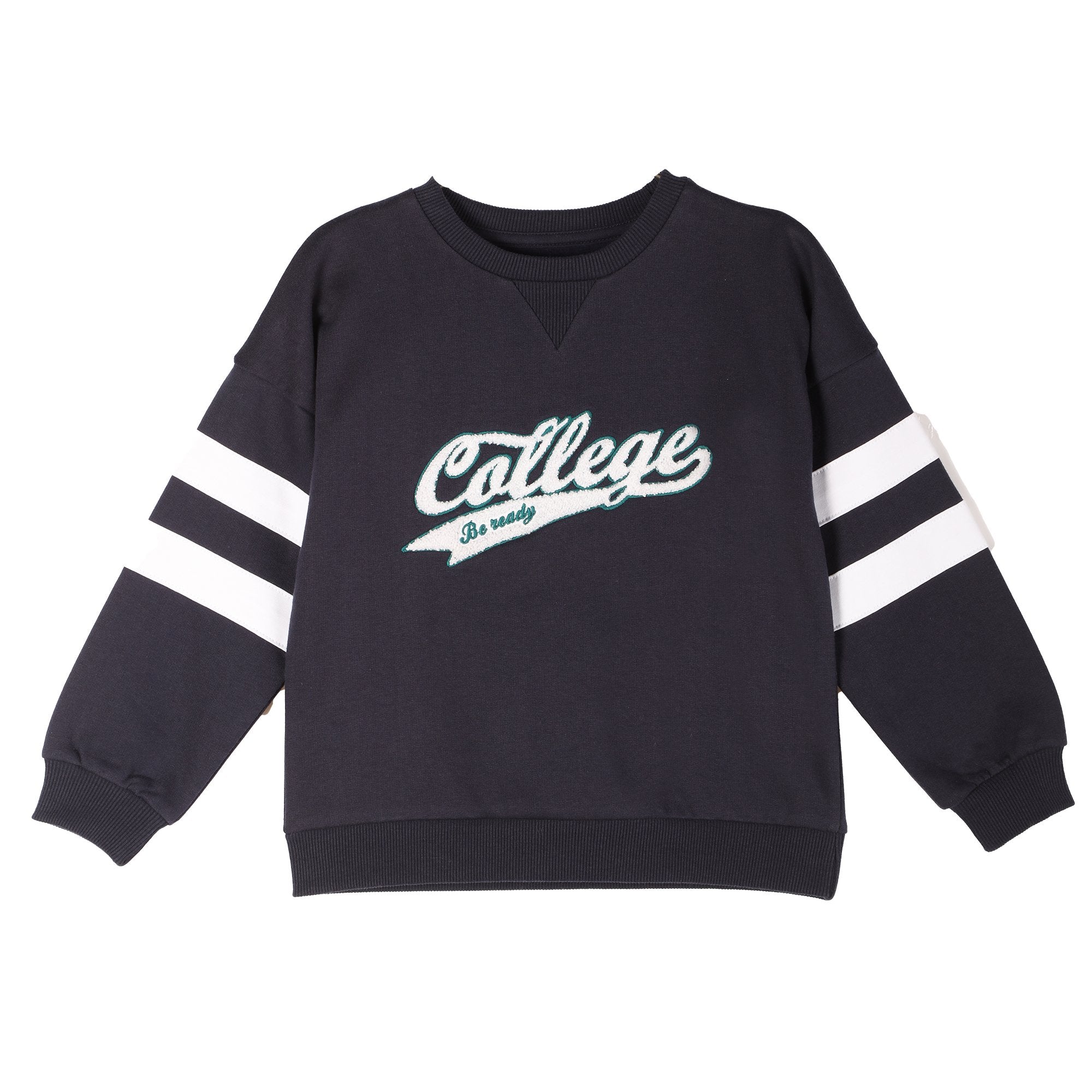 Stokomani Mode sweat bleu foncé enfant col rond