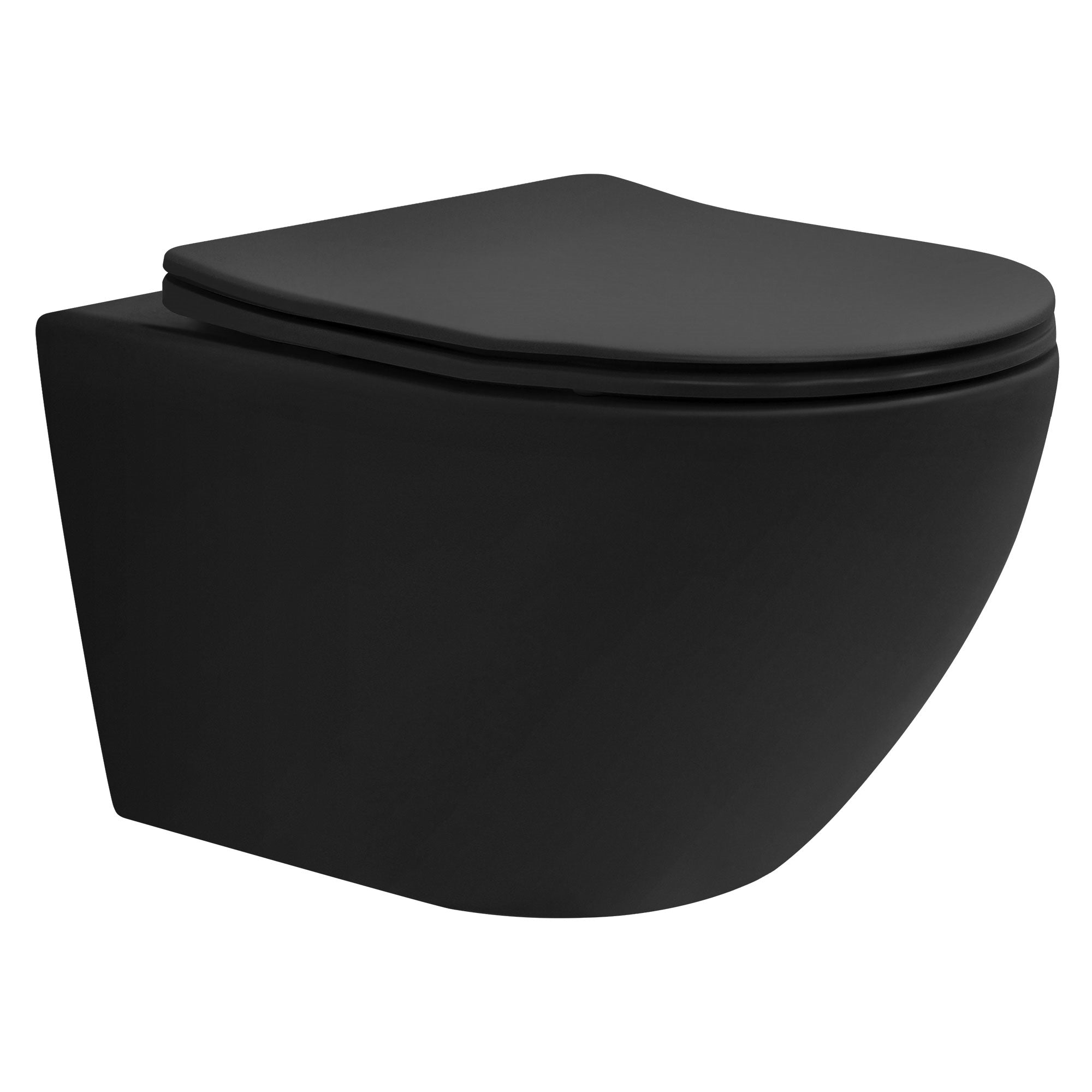 ECD Germany Sanitär WC suspendu noir mat 54cm sans bride céramique
