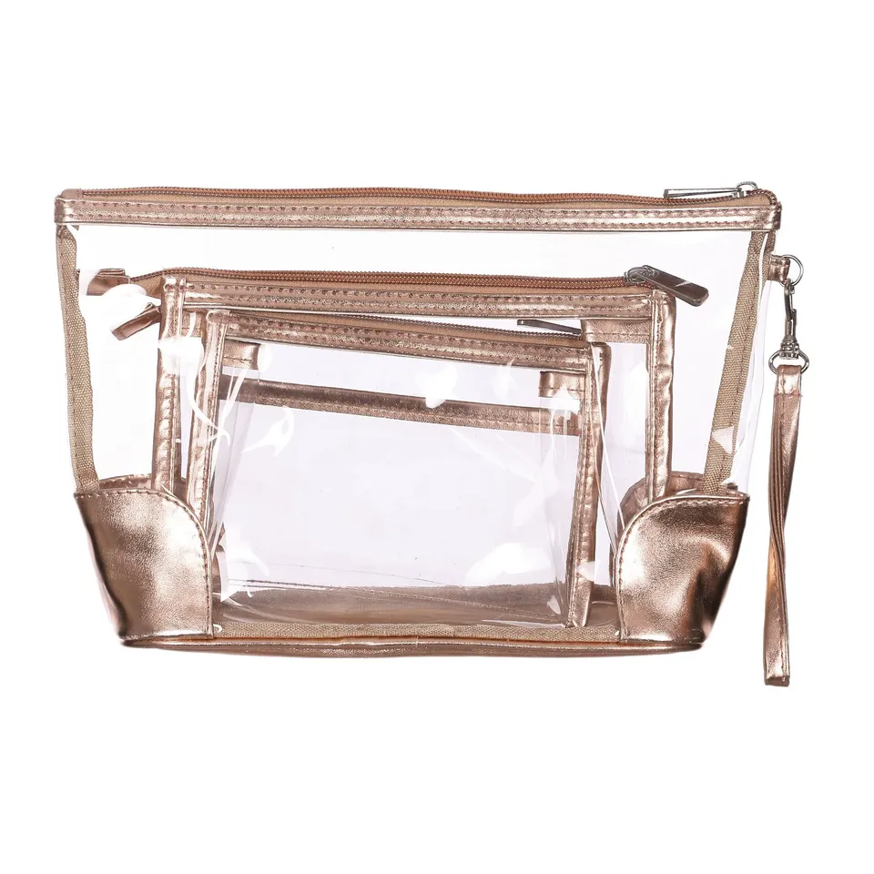 Stokomani Beauté 3 Trousses toilette transparente femme lot
