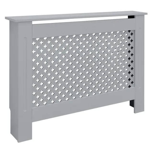ECD Germany cache-radiateur MDF gris losange 112x19x82 cm