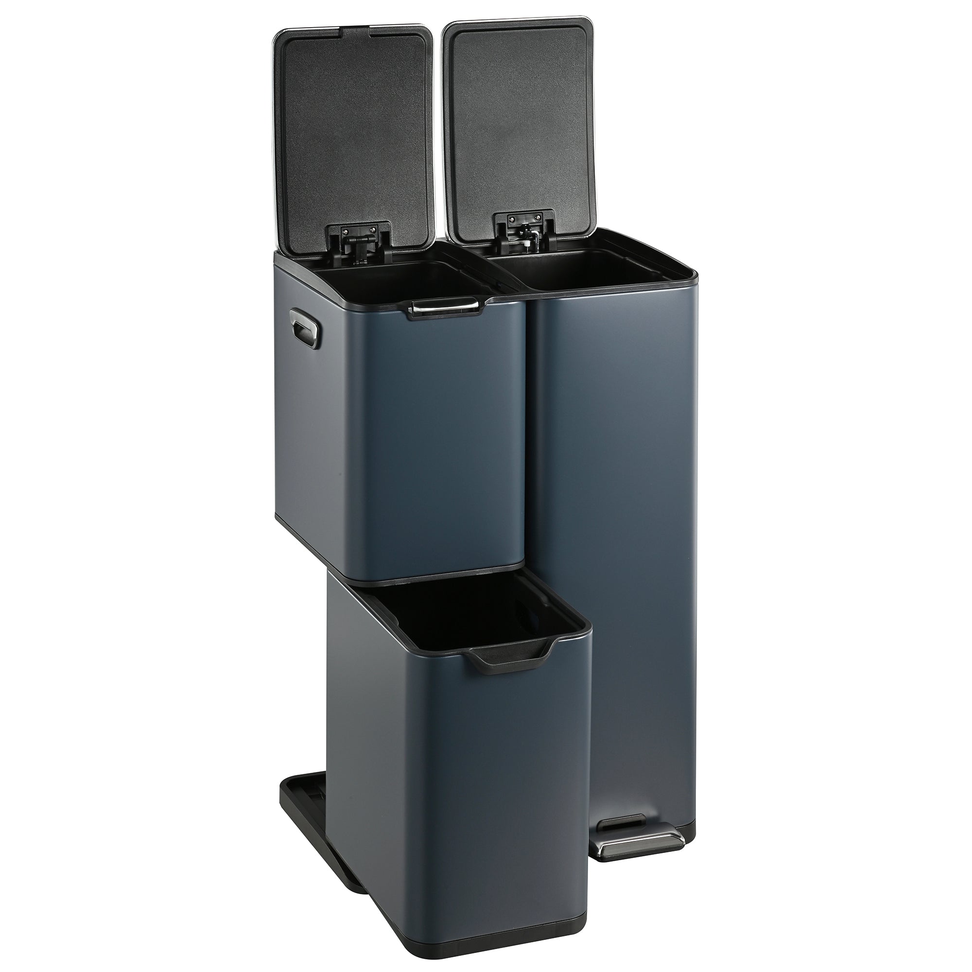 Red Deco Haja poubelle tri 60L inox gris 13+17+30L pédale