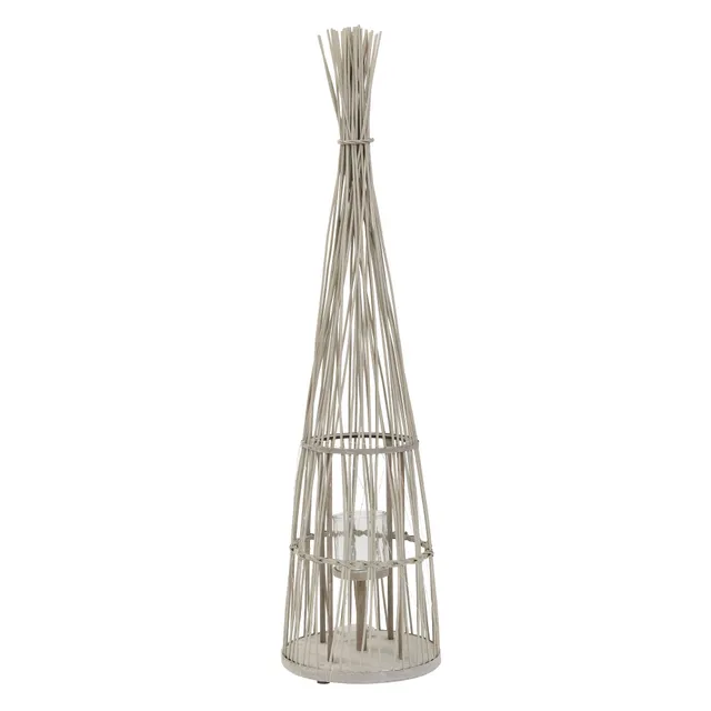 ECD Germany Garten lanterne bambou 91 cm bois avec LED