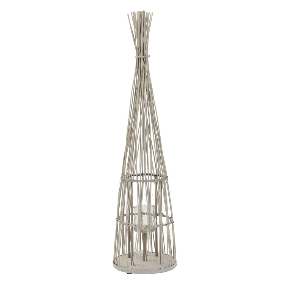 ECD Germany Garten lanterne bambou 91 cm bois avec LED