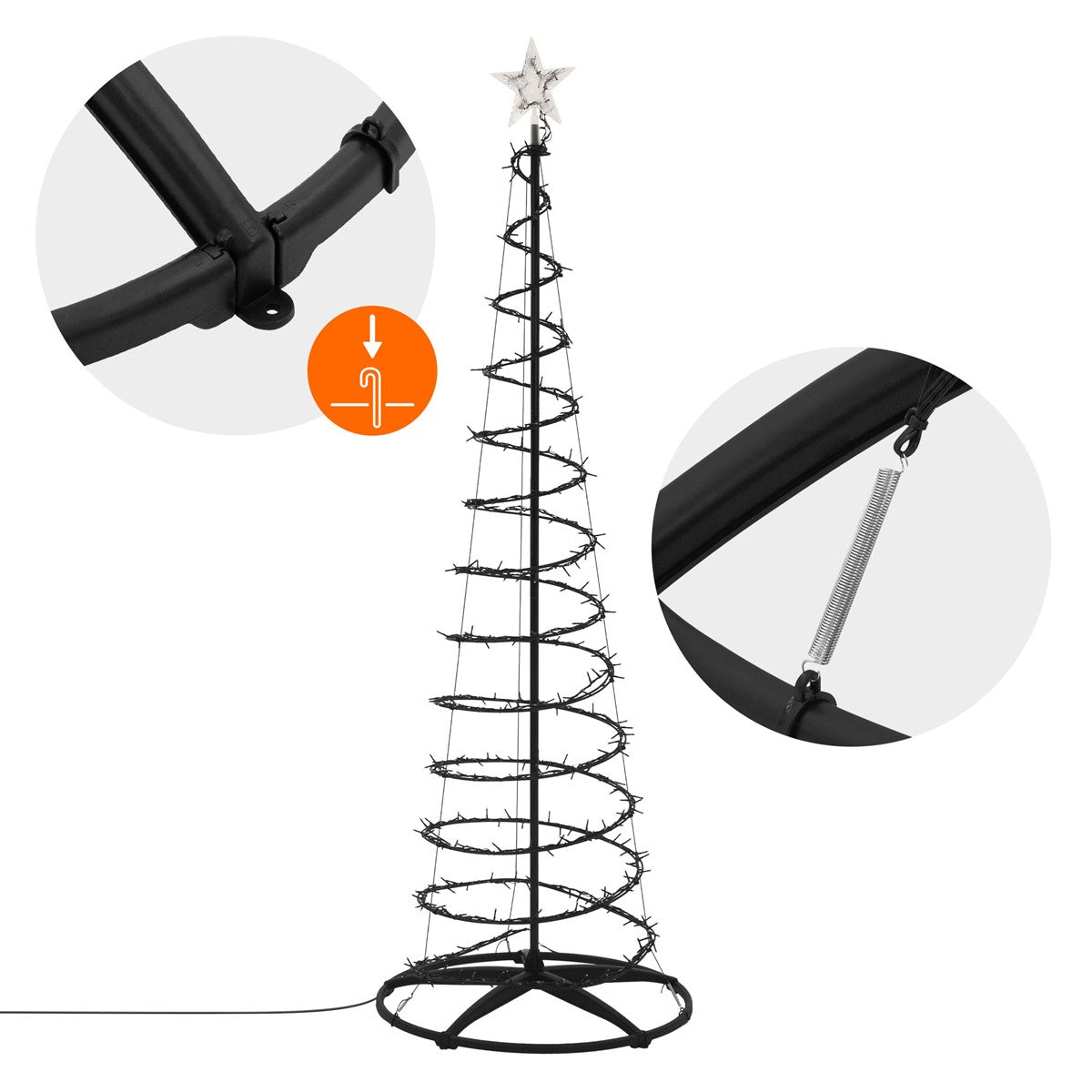 ECD Germany sapin de Noël LED 210 cm 756 blanc chaud