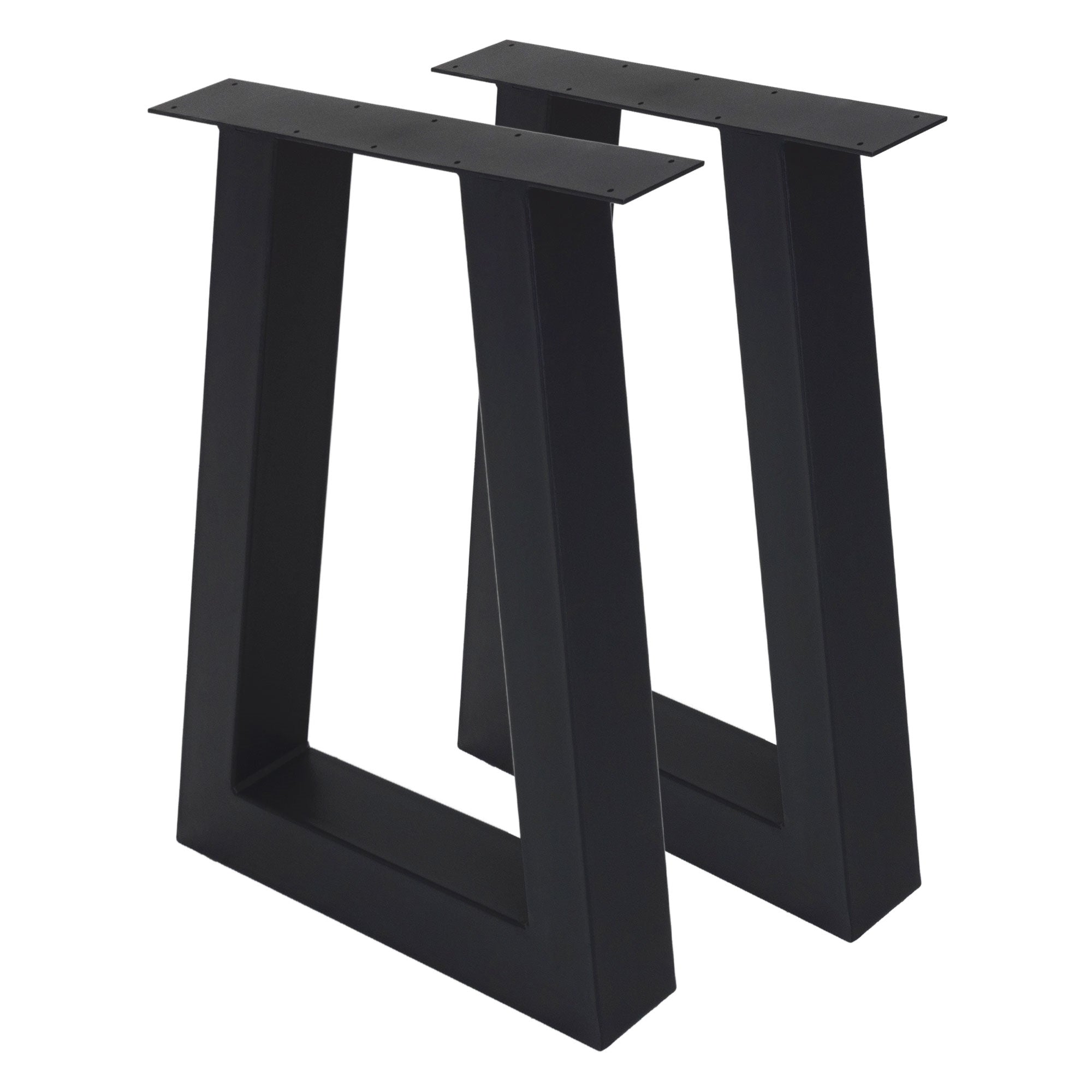ECD Germany Möbel pieds de table trapèze acier noir 60x72 cm lot de 2