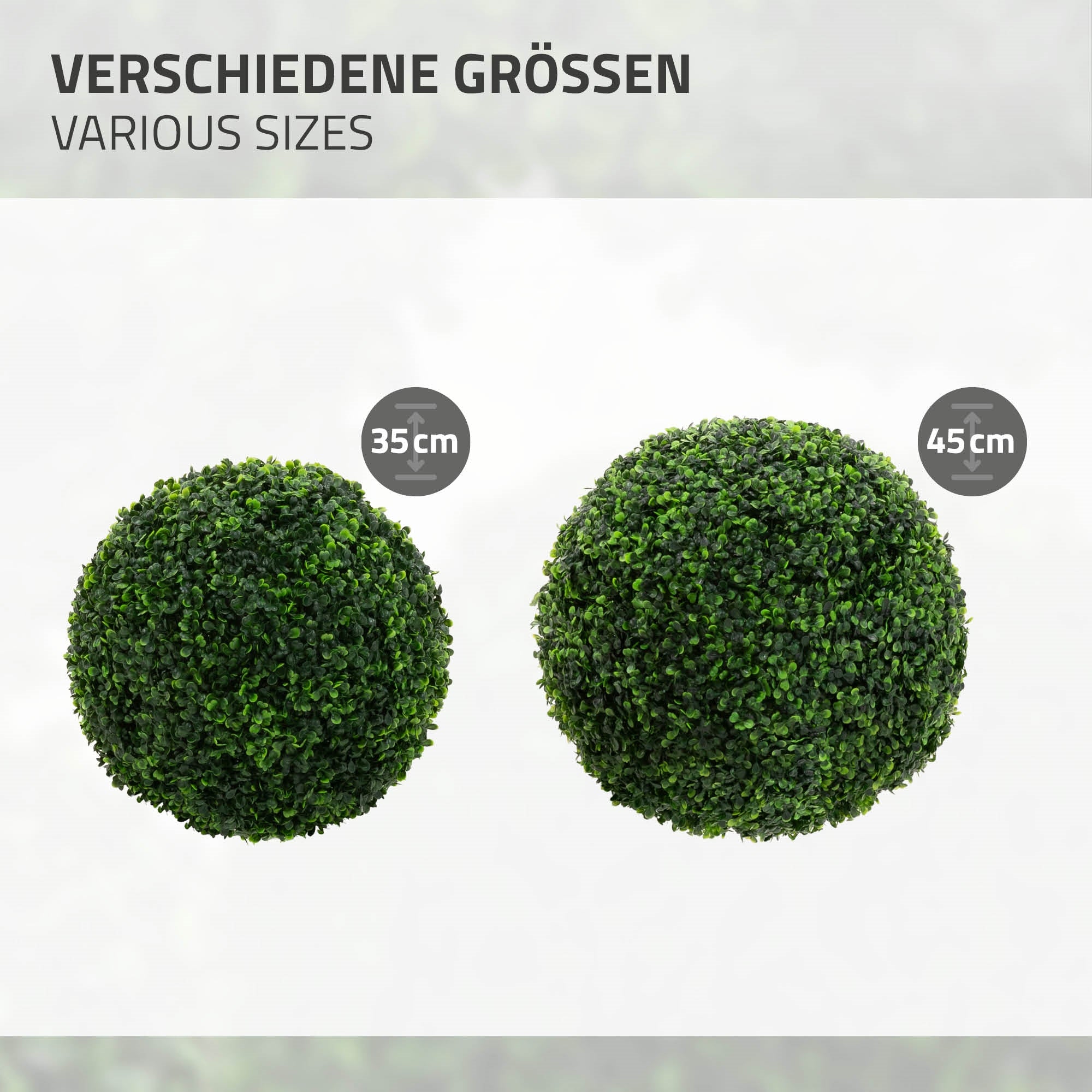 ECD Germany Haus buis artificiel boule verte 45 cm lot 2 déco
