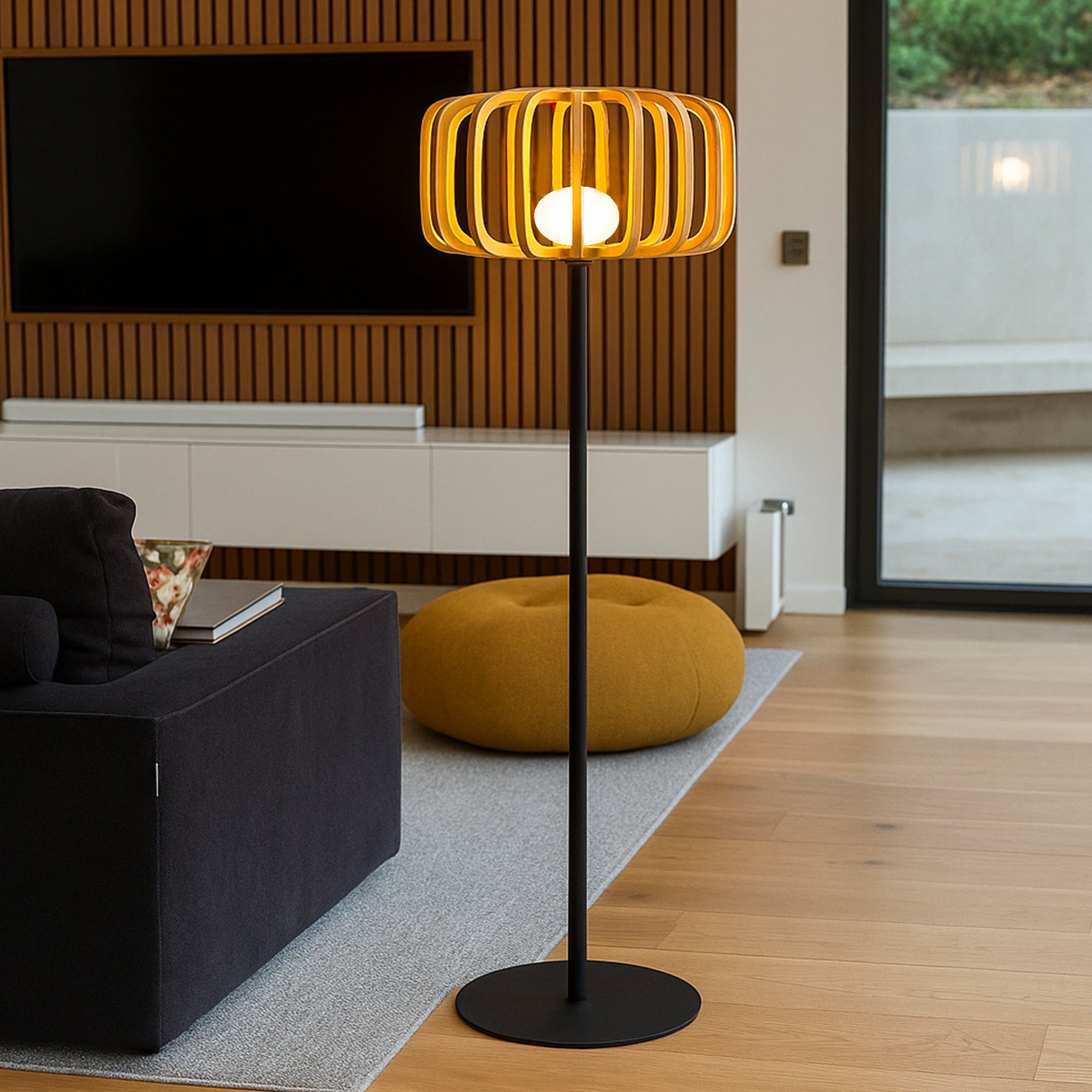 Red Deco Standy Bambou H150cm lampadaire sans fil multicolore