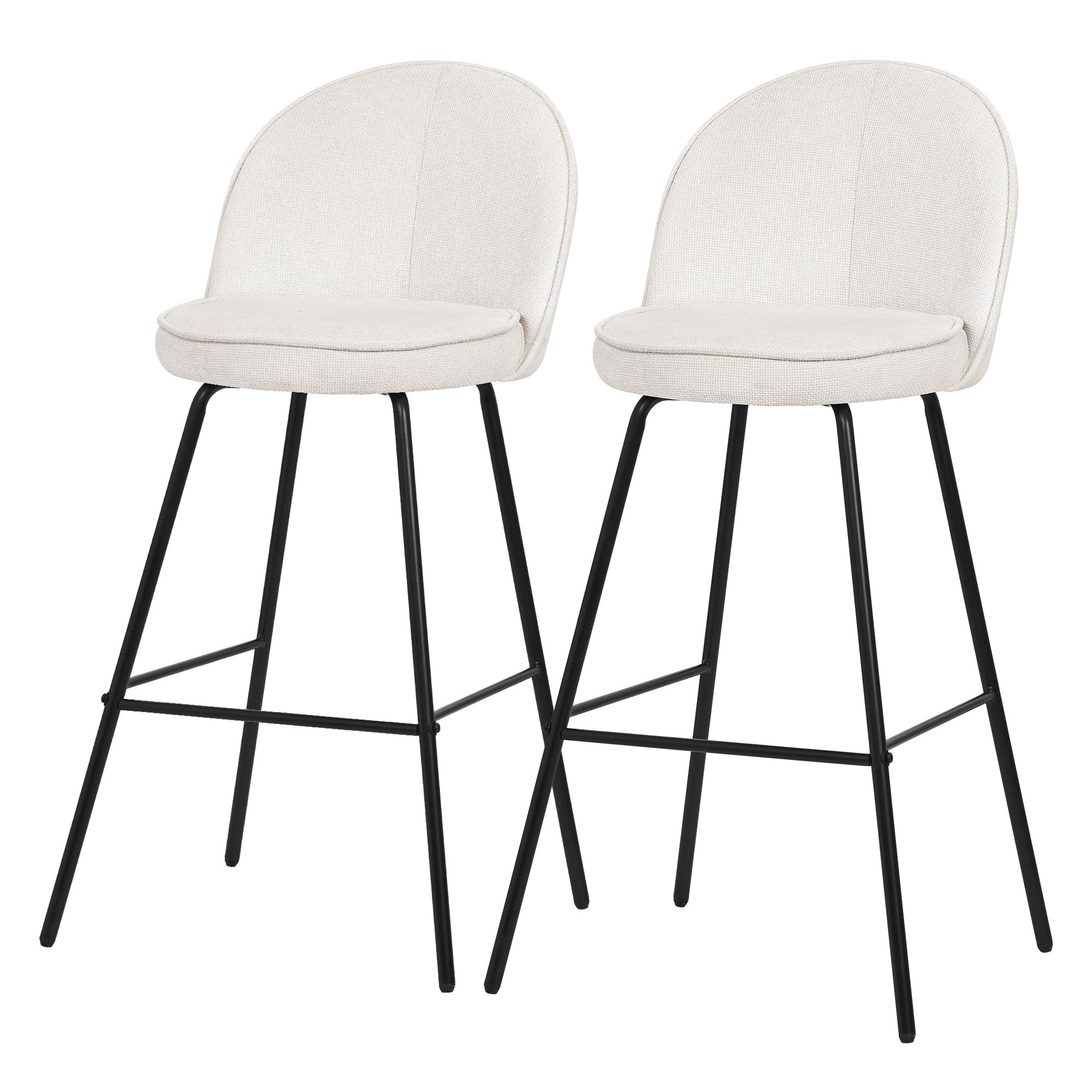 ECD Möbel ML-Design tabouret bar beige lot de 2 dossier