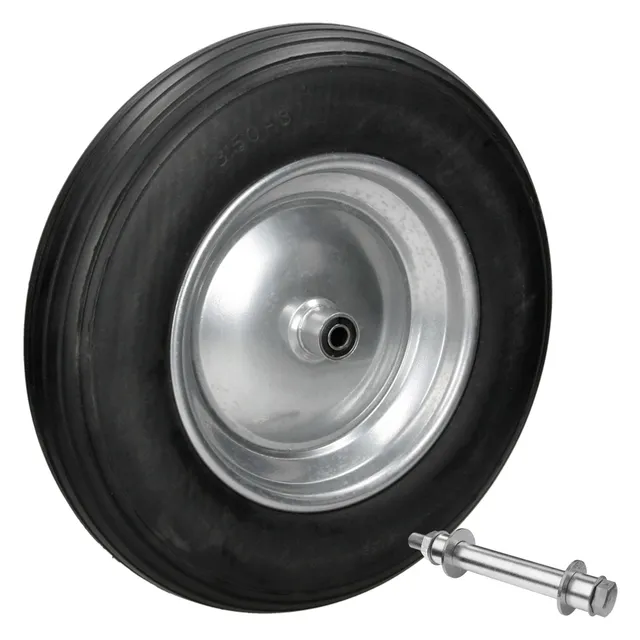ECD Germany Garten Roue Brouette 3.50-8 350x80 mm Noire + Axe