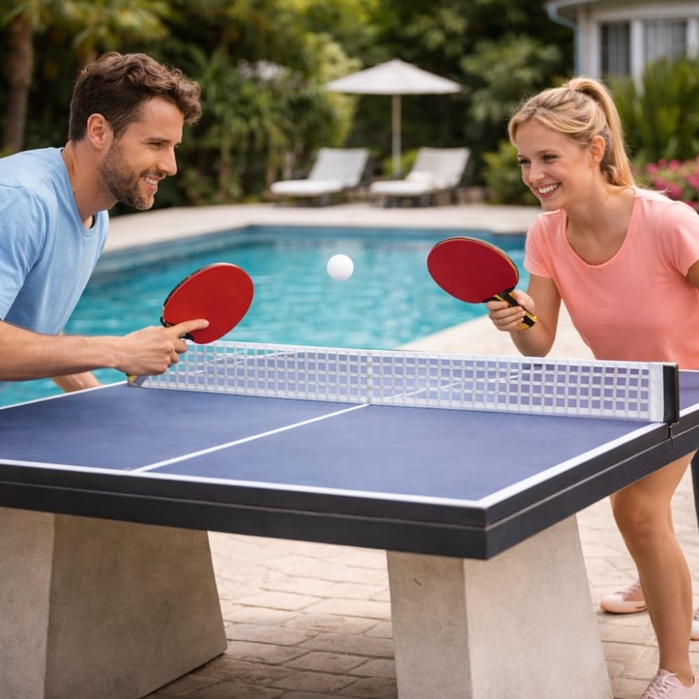 Shop-Story Loisirs Set Ping-Pong 2 Raquettes 2 Balles Housse