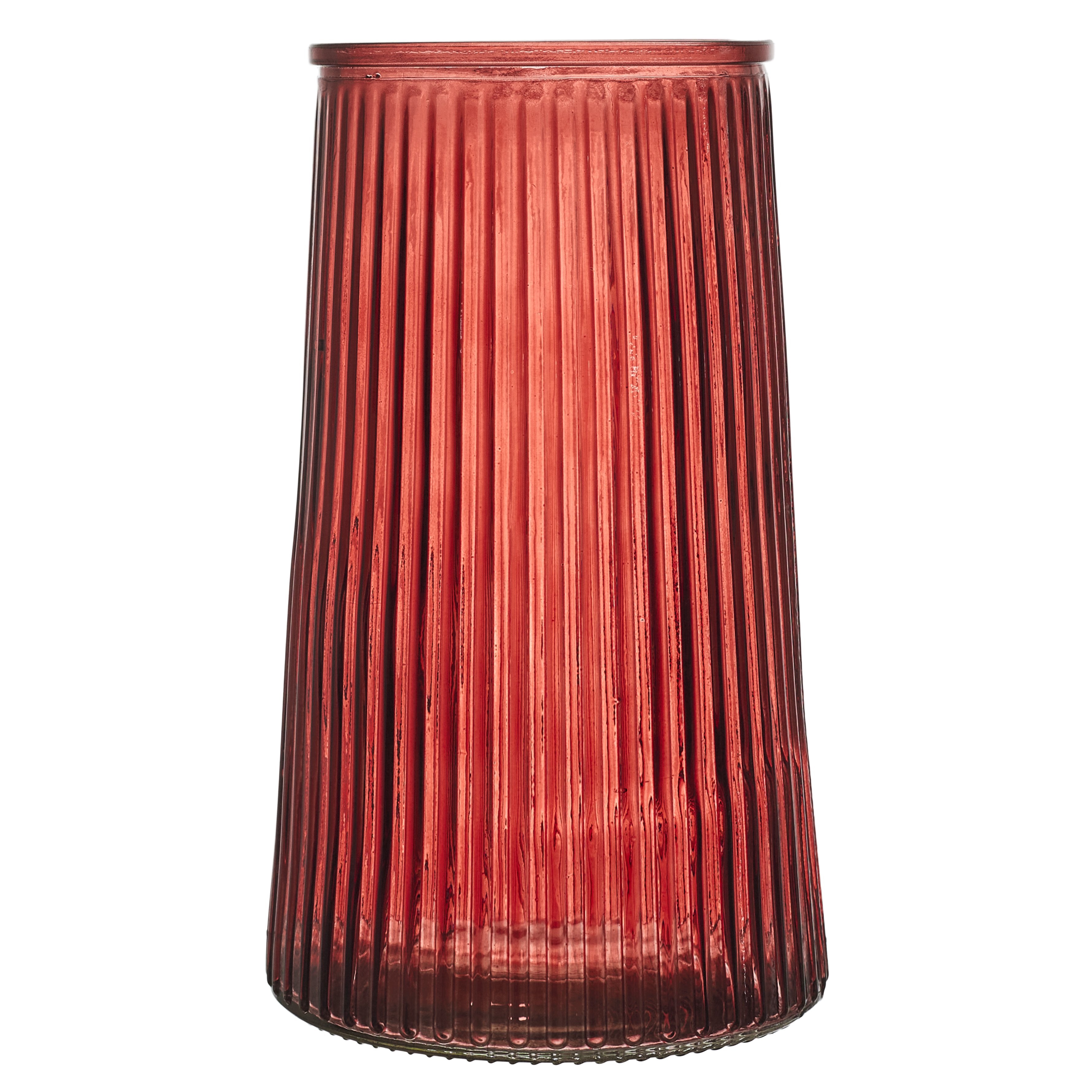Vase strié Louise fleurs fraîches et séchées 21,5 cm