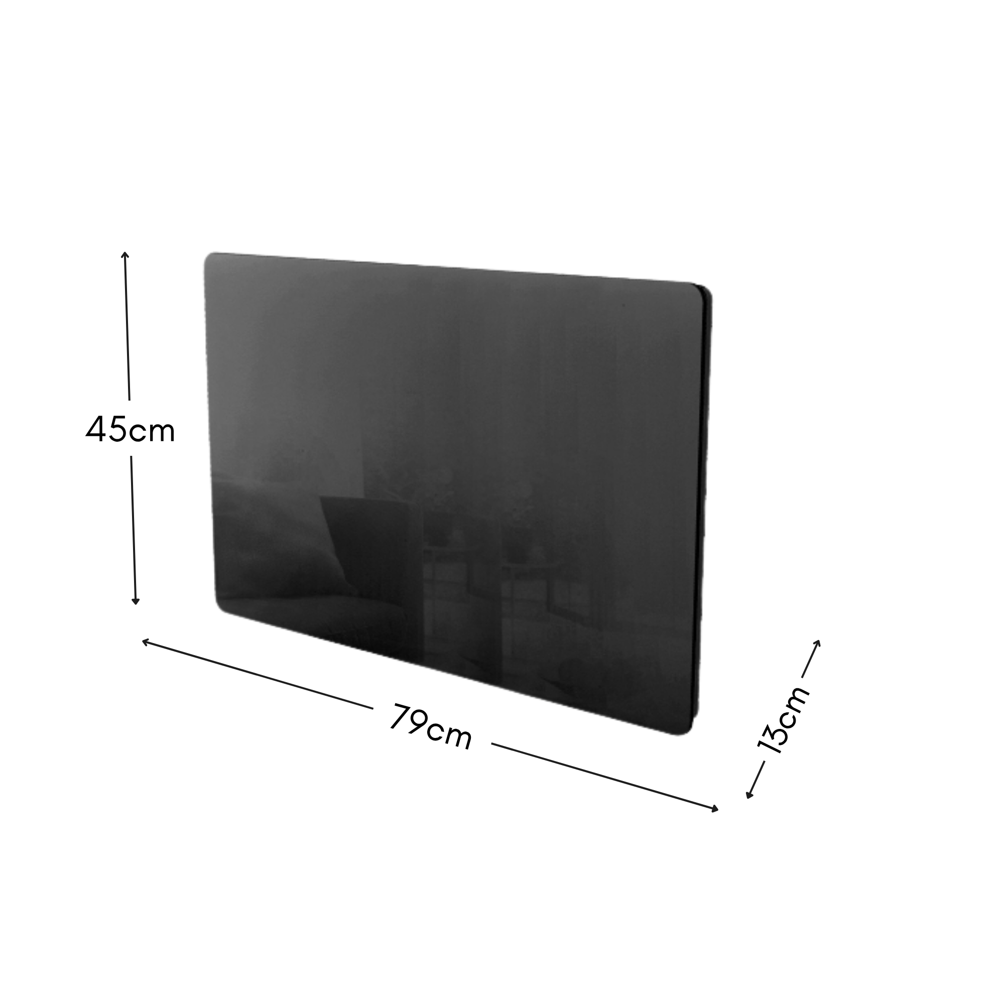 Red Deco Glass radiateur inertie 1500W noir verre 15m²