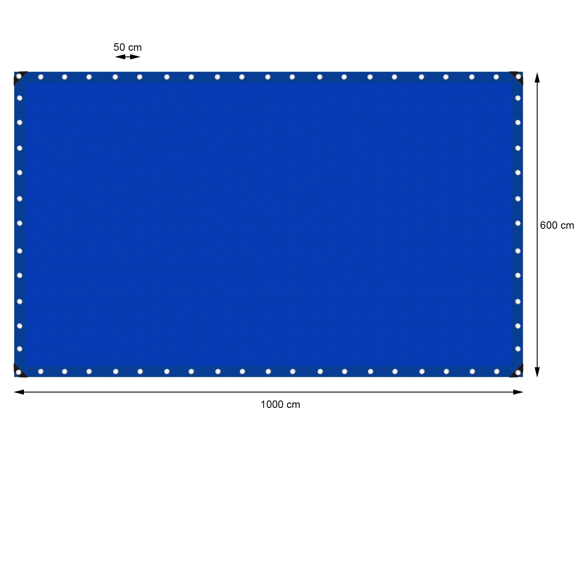 ECD Germany Garten bâche 6x10m bleue 260g/m² avec œillets