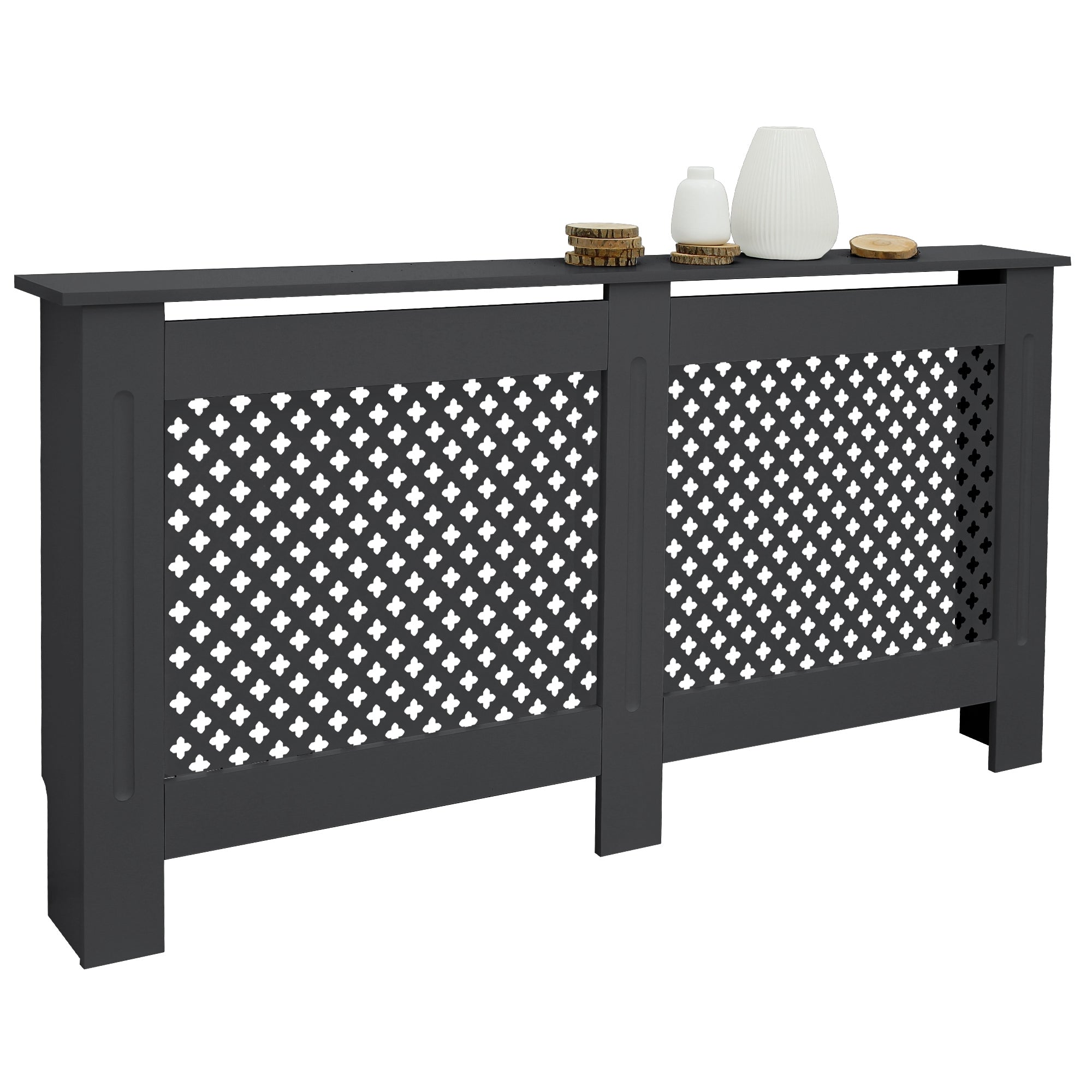 ECD Germany Heizungen Cache radiateur MDF anthracite 152x19x82 cm
