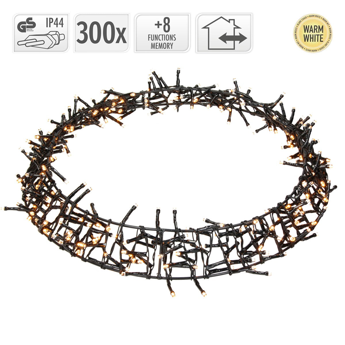 ECD Germany Haus couronne Noël LED blanc chaud 38 cm