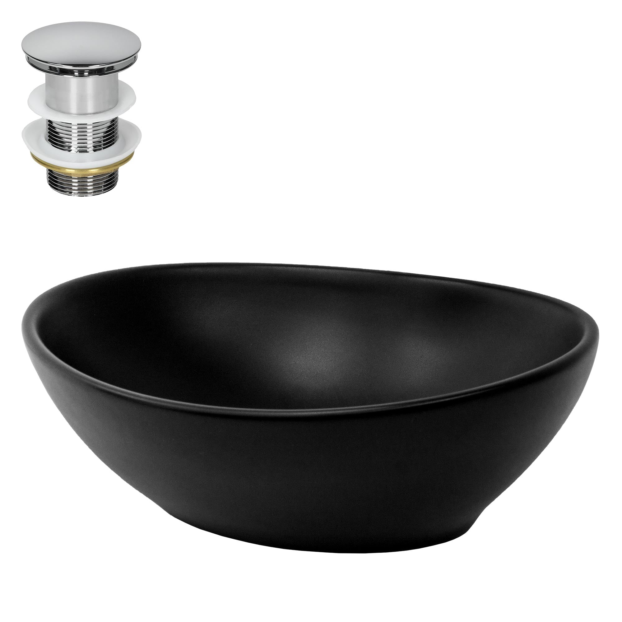 ECD Germany Sanitär LuxeBath vasque ovale céramique noire