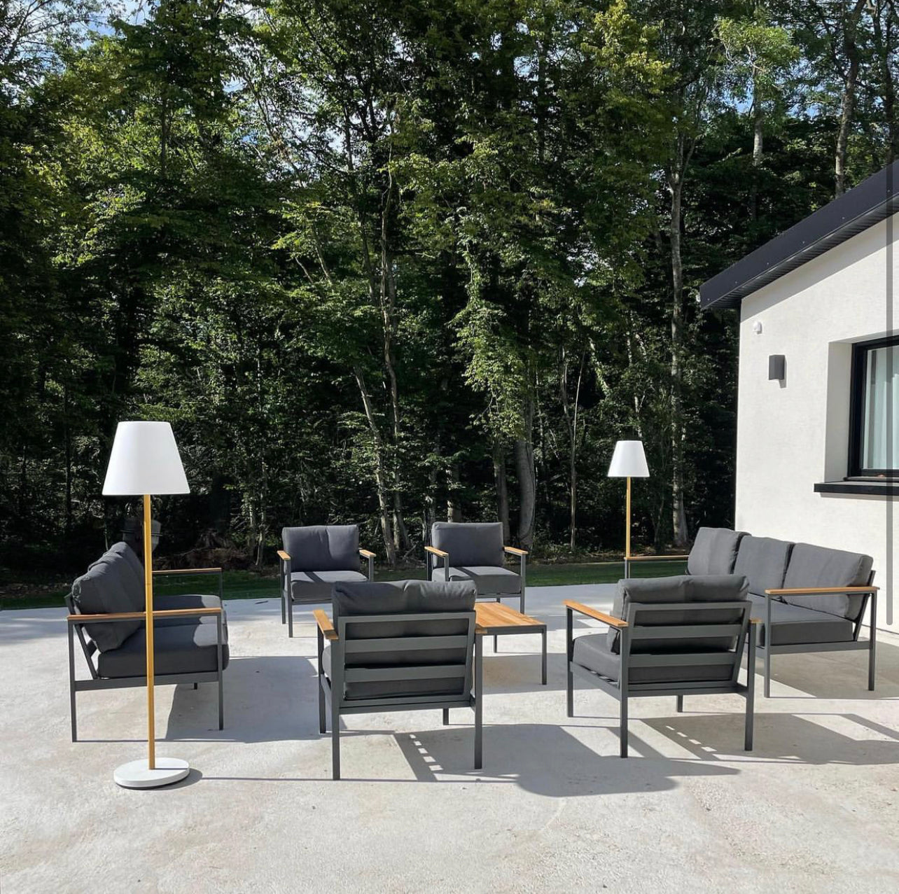 Red Deco Standy Wood Solar lampadaire solaire bois H150cm