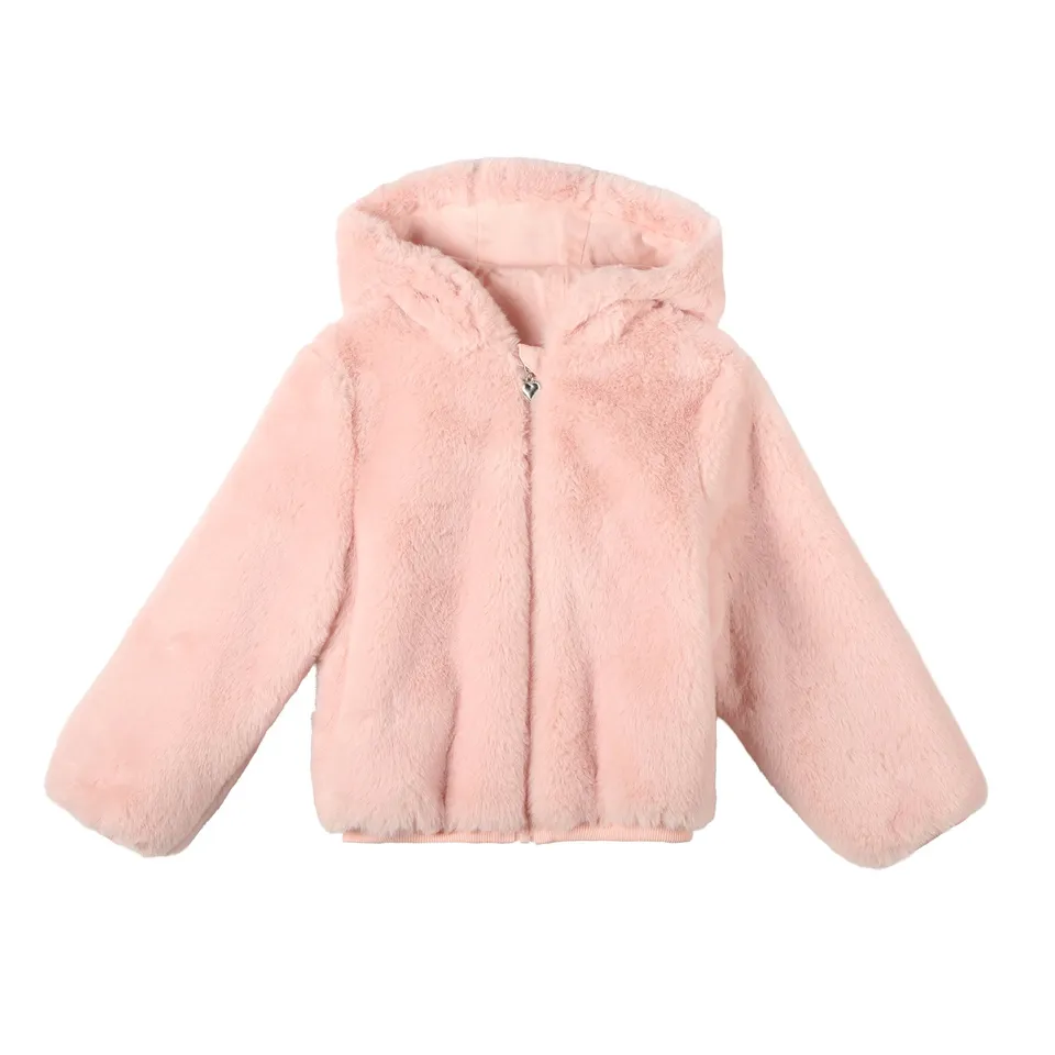 Stokomani Mode veste fausse fourrure rose enfant 08A