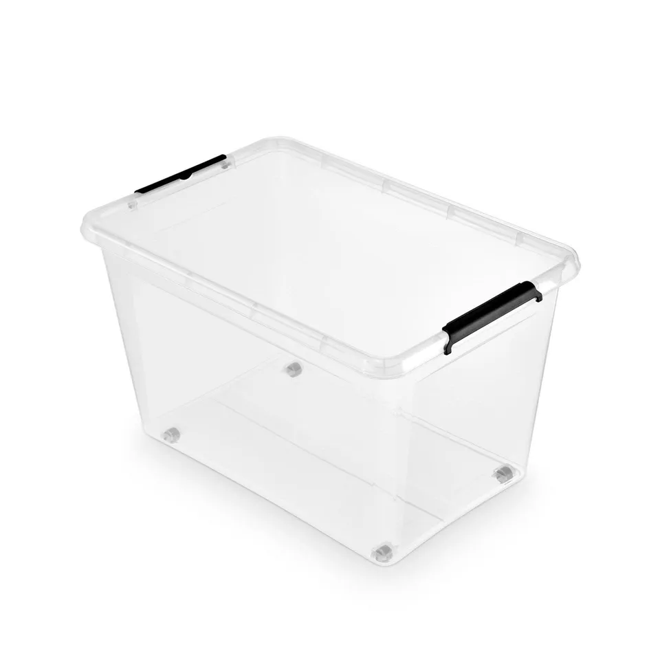 Stokomani Maison Boîte rangement transparente 60 L