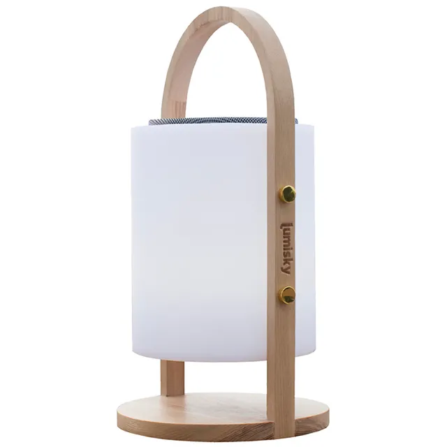 Red Deco Woody Play H37cm lampe sans fil enceinte bois