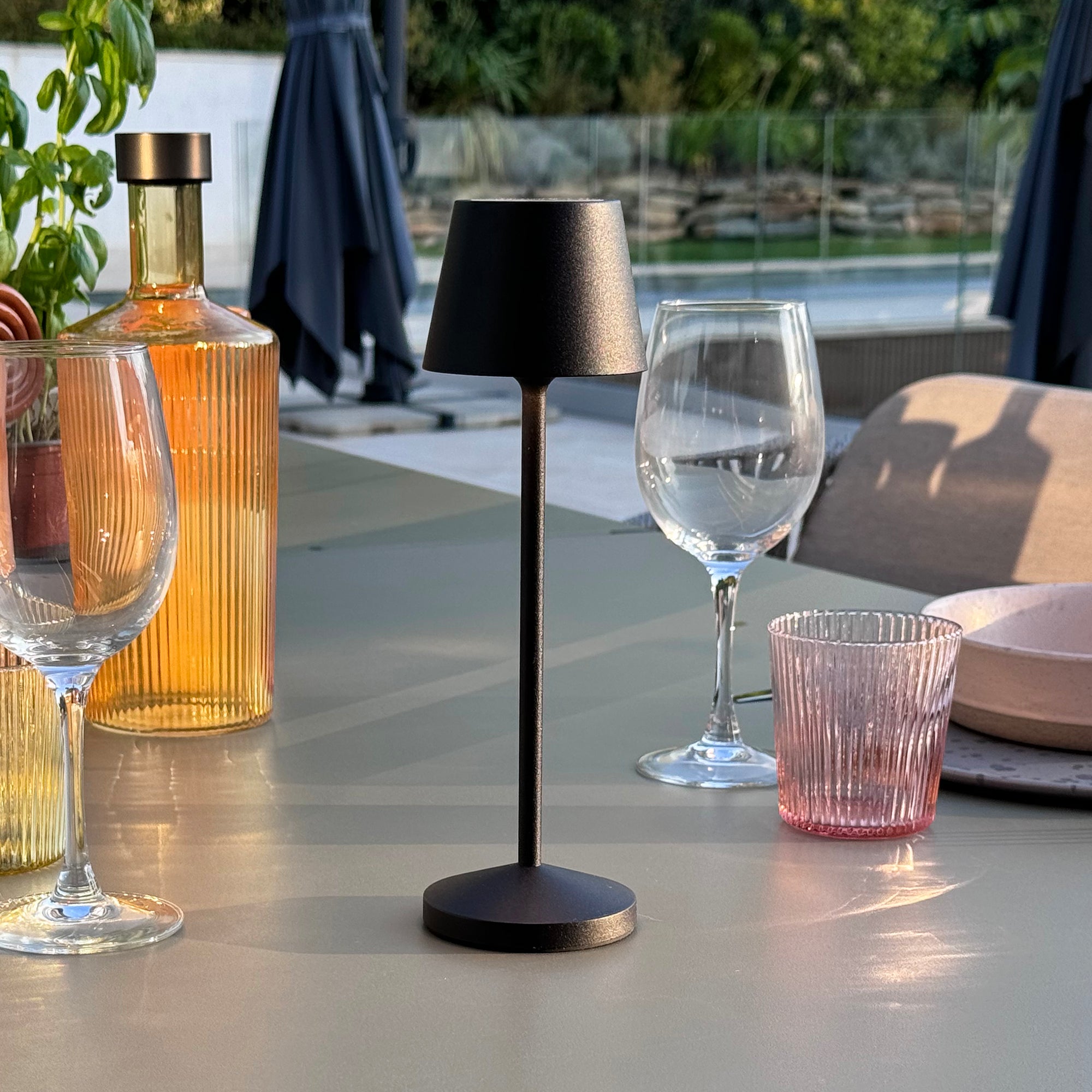 Red Deco Emily Black lot 9 lampes table sans fil H25cm