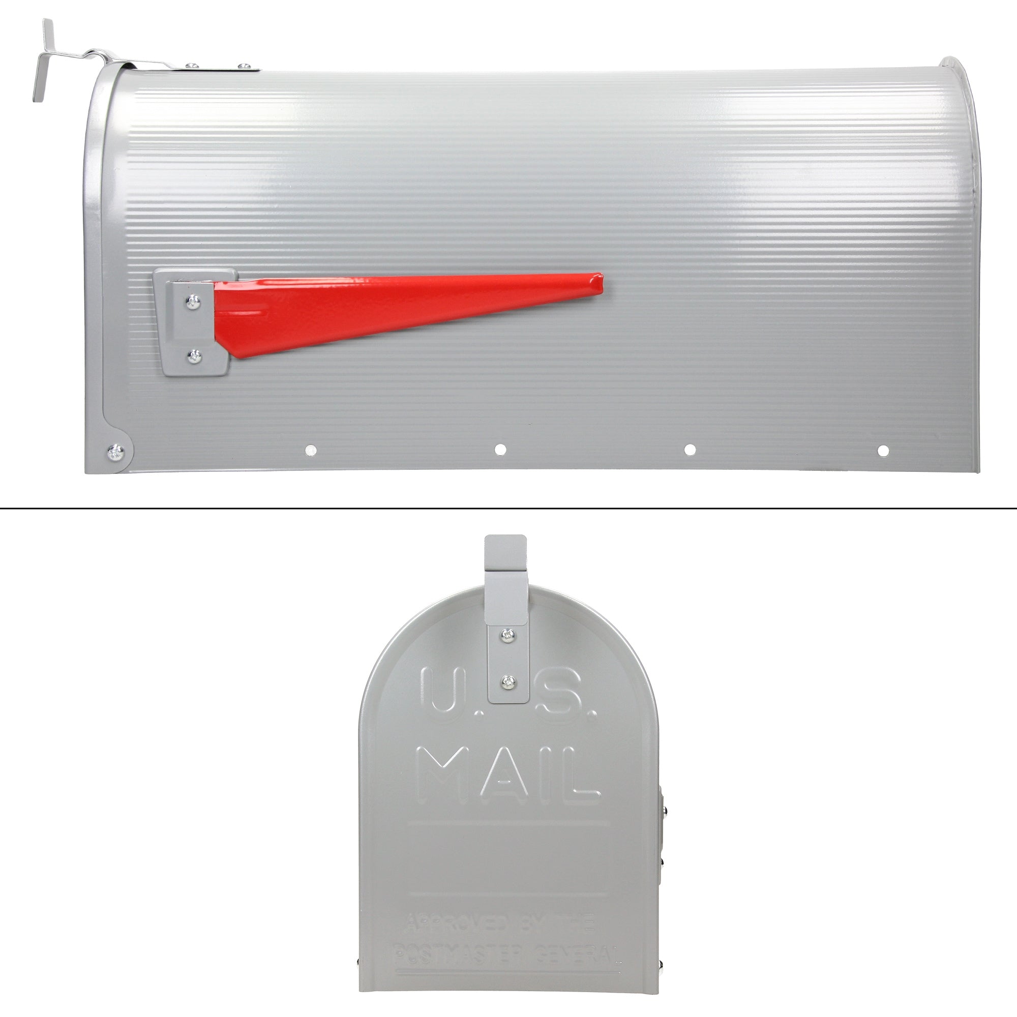 ML-Design Mailbox US boîte aux lettres gris alu + support