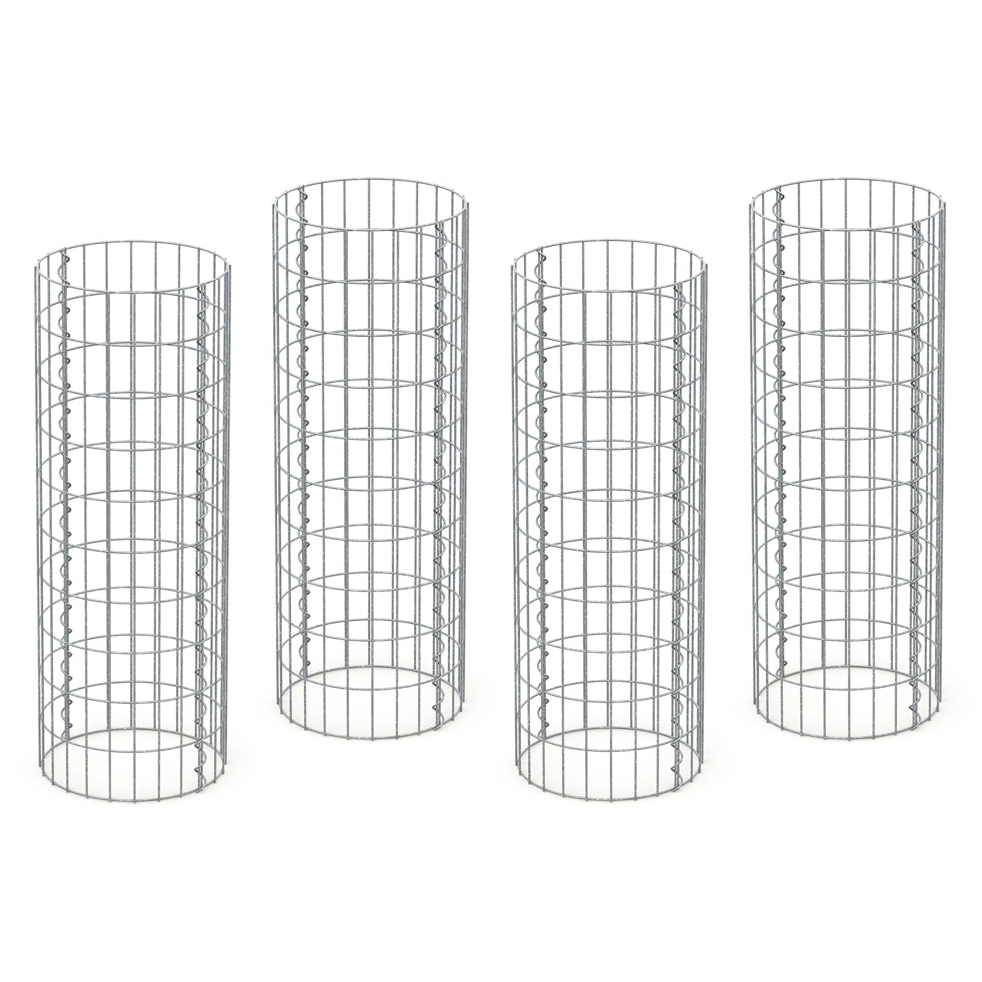 ECD Germany Garten gabion colonne Ø35x100 cm acier galvanisé 4 pcs