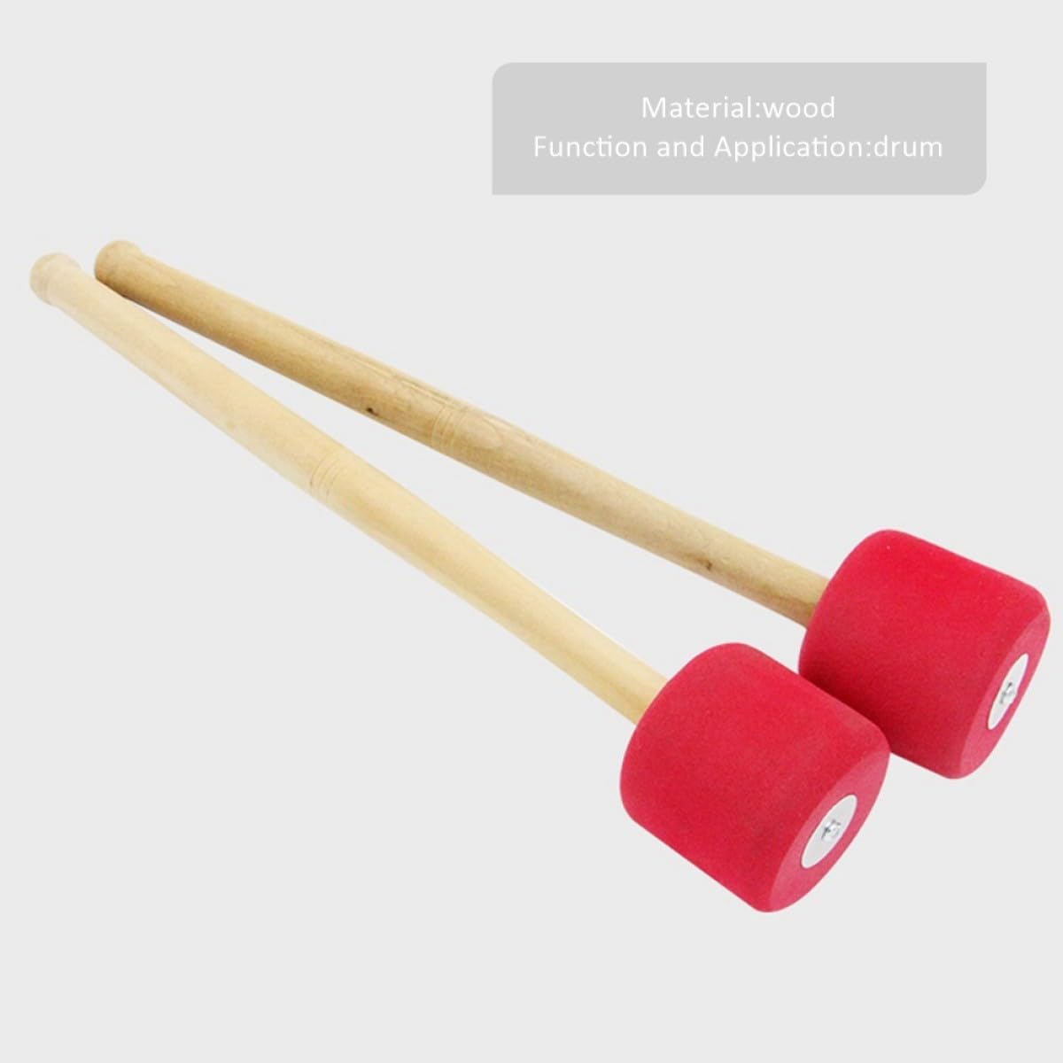 Milisten Marteau Grosse Caisse Bois Mousse Rouge 33CM