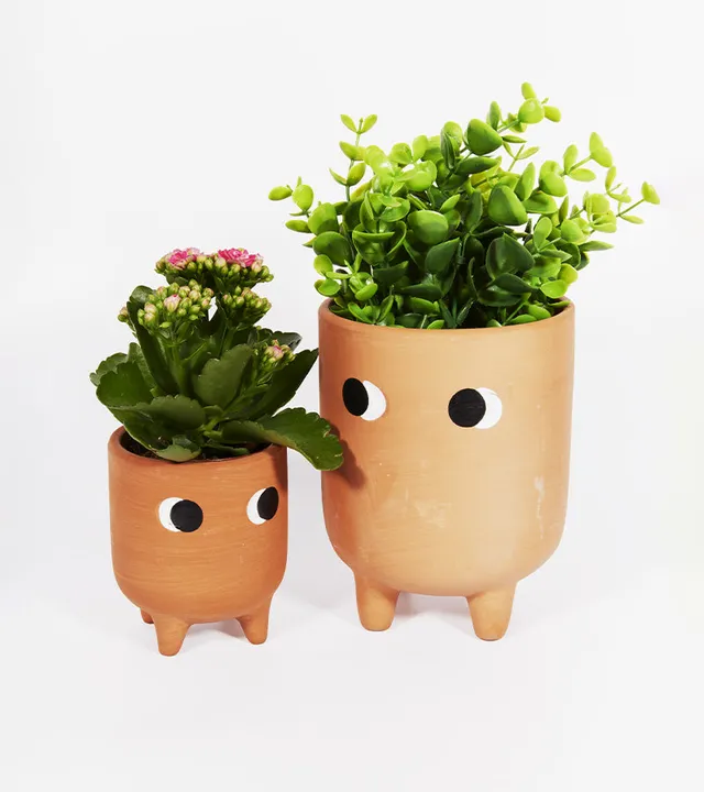L'avant gardiste Vases et cache-pots Petit cache-pot terre cuite yeux