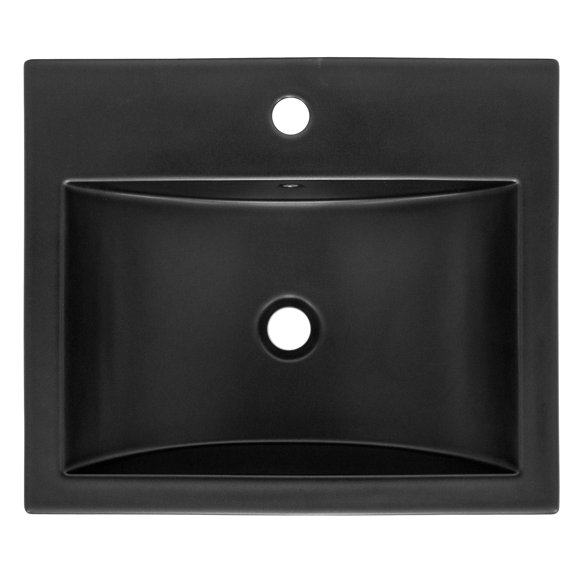 ECD ML-Design lavabo céramique noir mat 53,5cm avec bonde