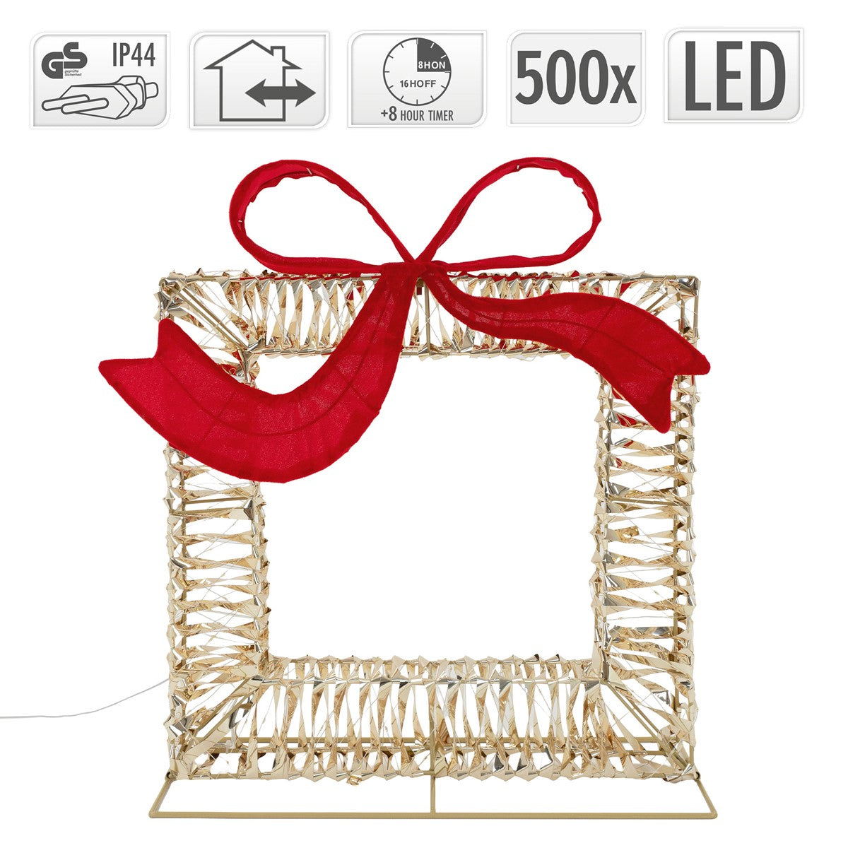 ECD Germany cadeau lumineux LED blanc chaud 58x63 cm IP44