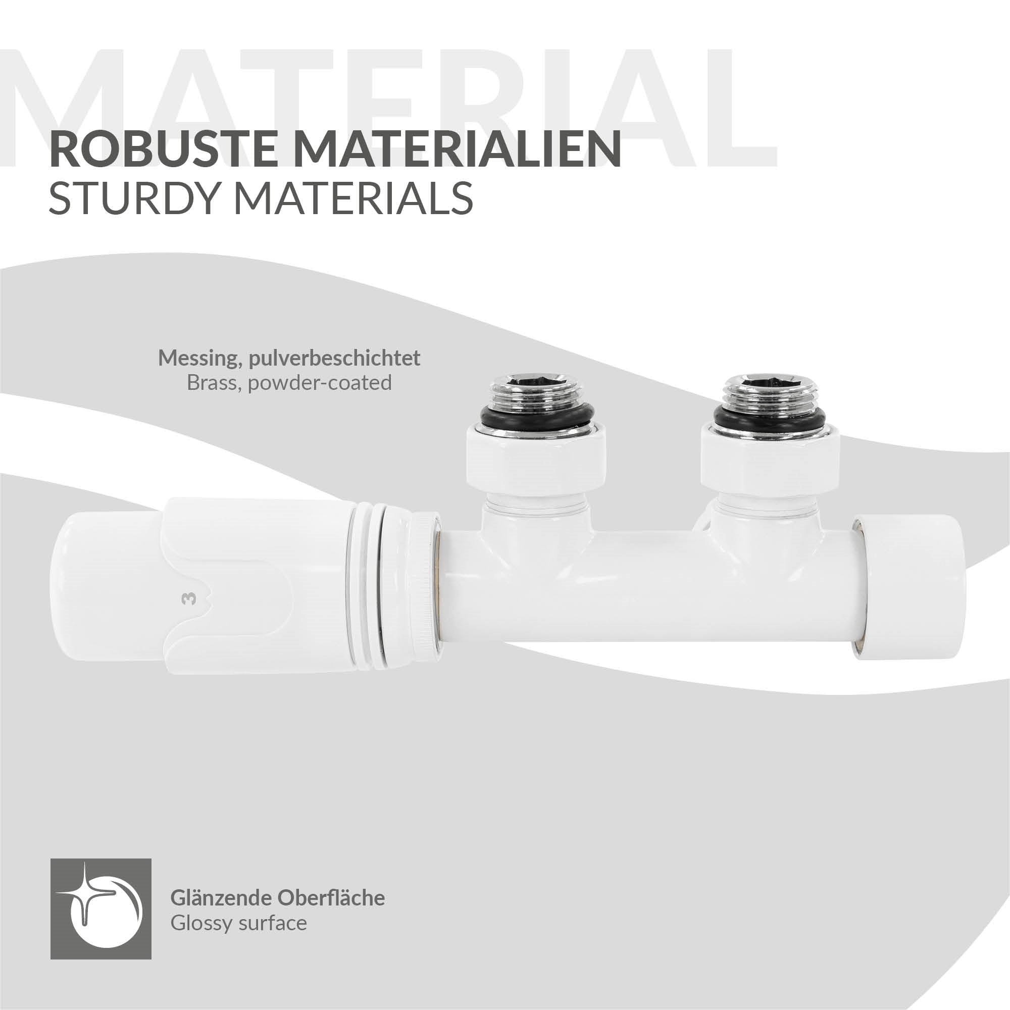 ECD Germany Heizungen kit robinet radiateur blanc multiblock