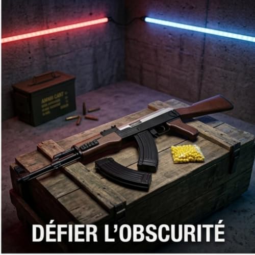 Shop-Story Loisirs Fusil à Billes 83 cm Effet Bois + 2000 billes