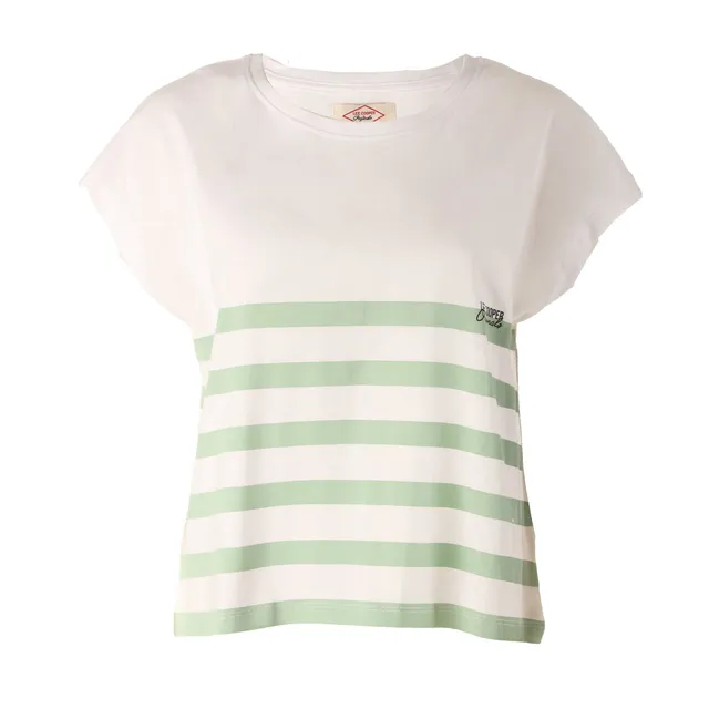 Tee-shirt à rayures vert femme taille M