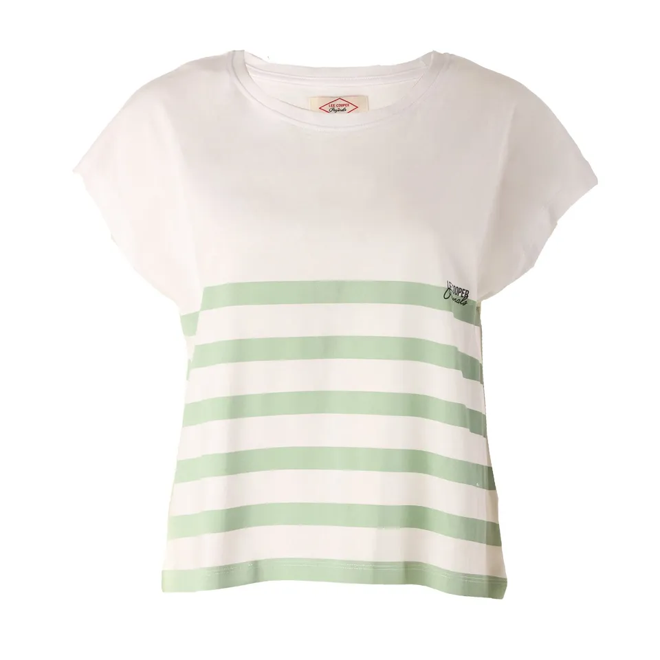 Tee-shirt à rayures vert femme taille M