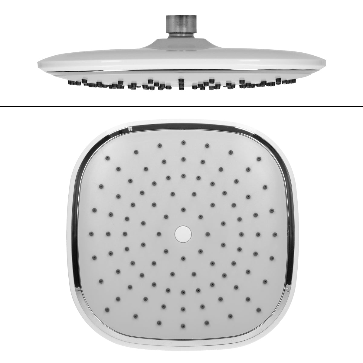 ECD Set douche ovale inox blanc buses anti-calcaire