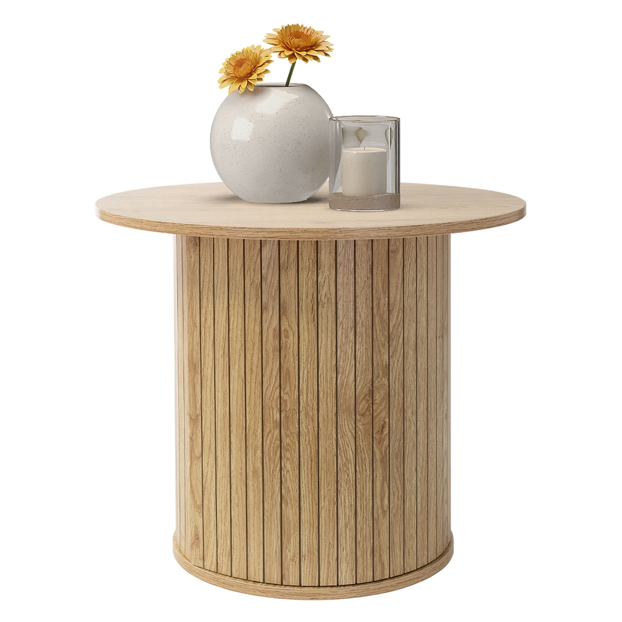 ECD Germany ML-Design table basse ronde bois marron Ø60