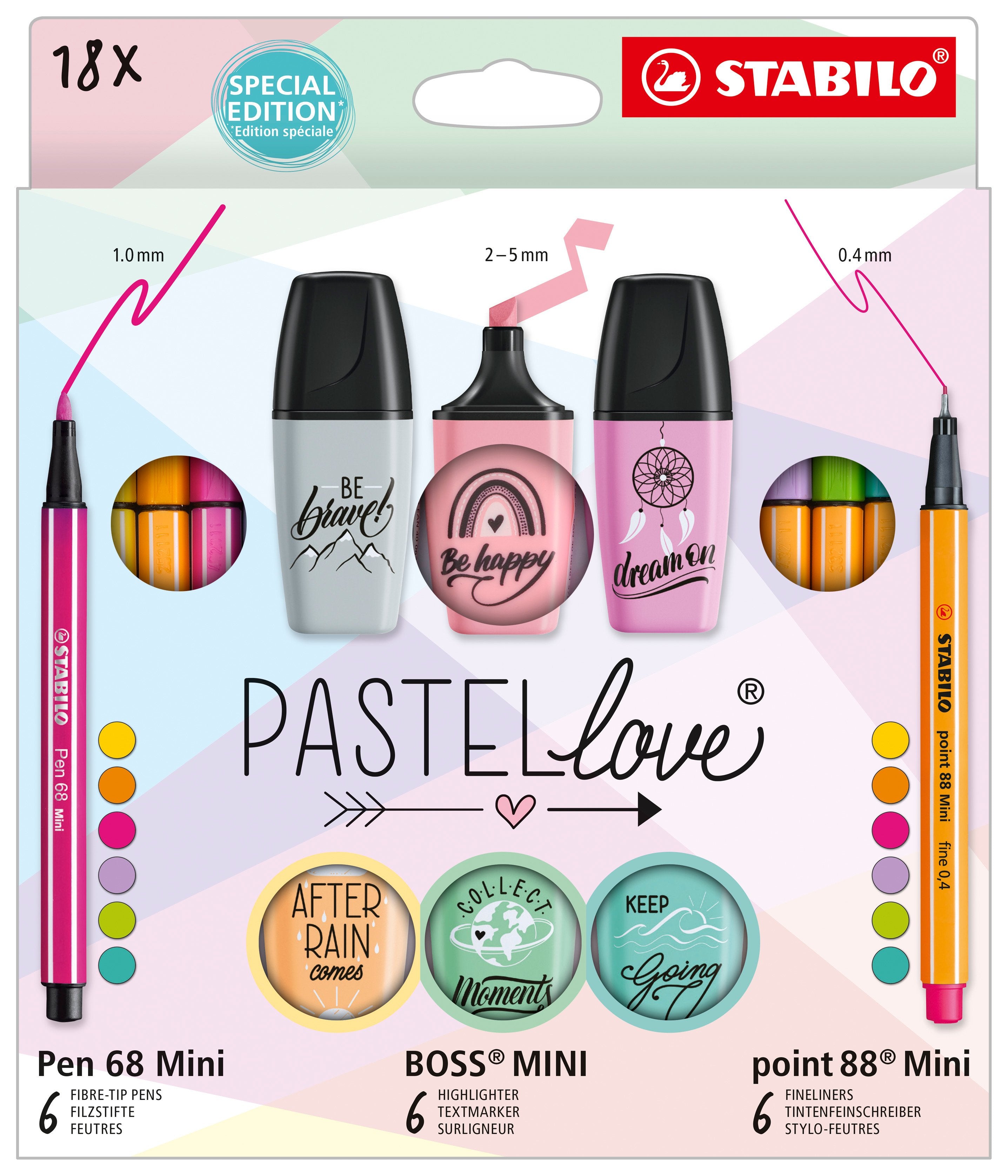 Stabilo Pastellove coffret 18 feutres pastel