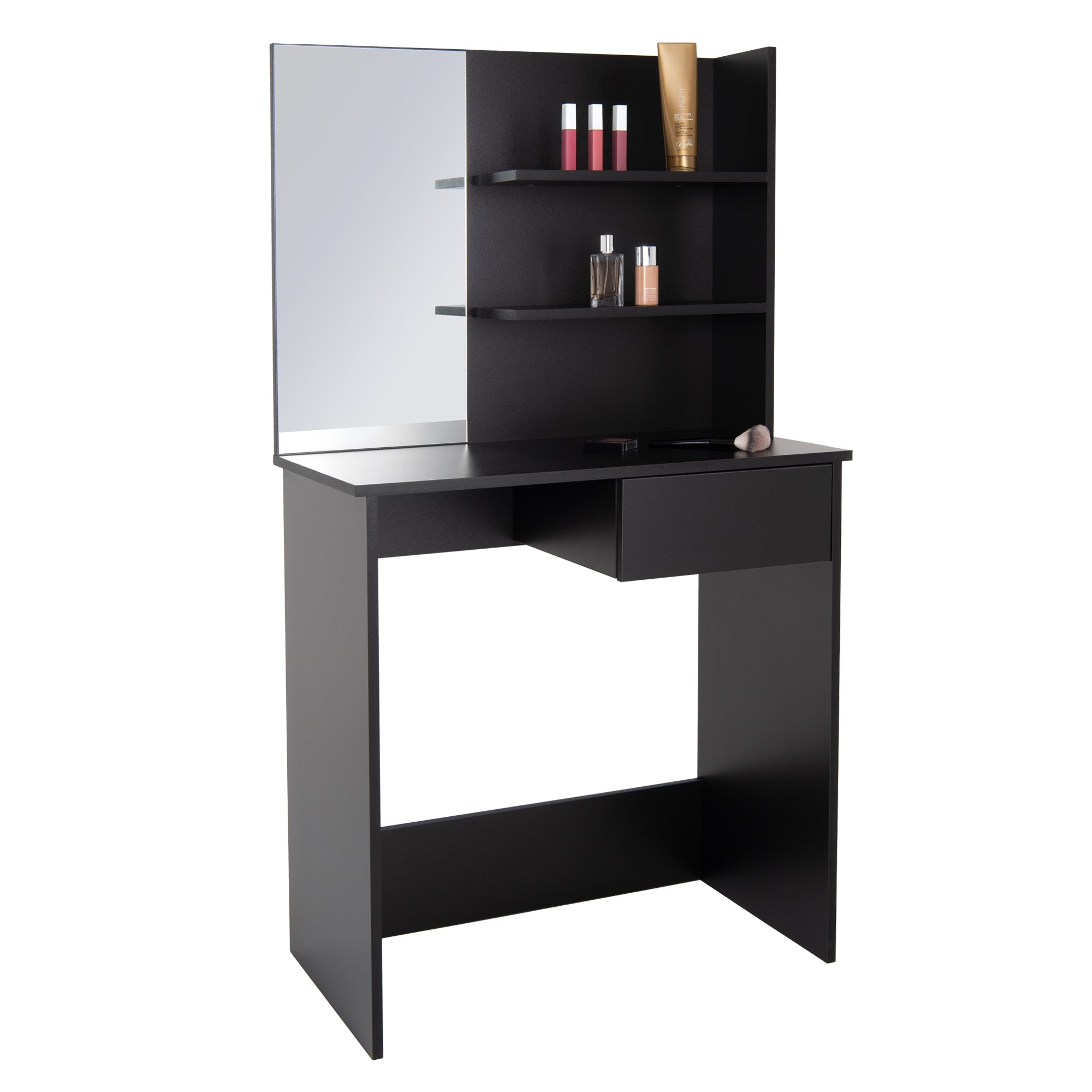 ECD Germany ML-Design coiffeuse noire 75x40x135 miroir