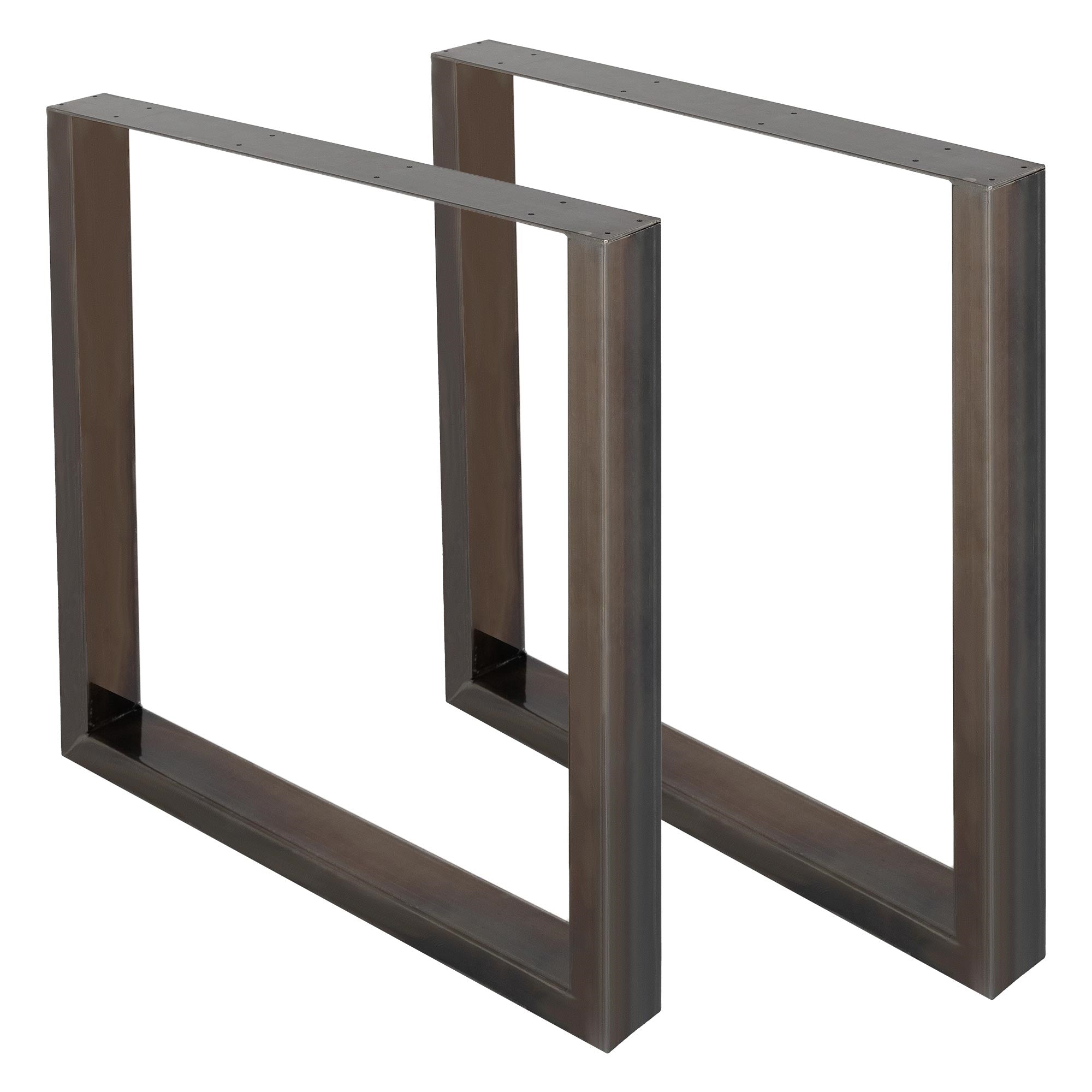 ECD Germany Möbel lot 2 pieds table U 60x72 cm acier noir