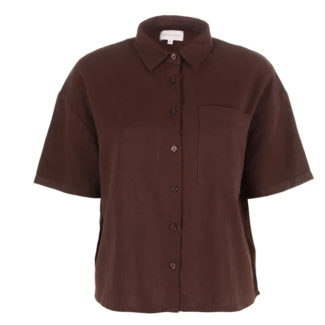 Chemise femme beige manches courtes taille 38
