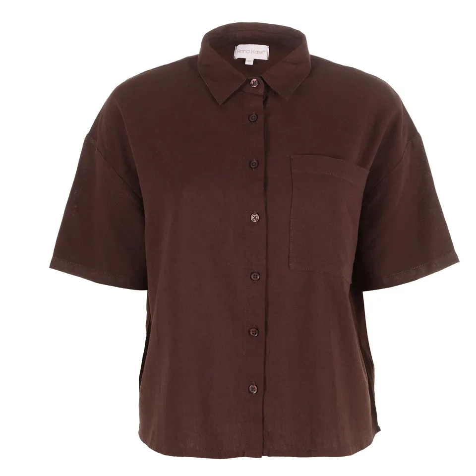 Chemise femme beige manches courtes taille 38