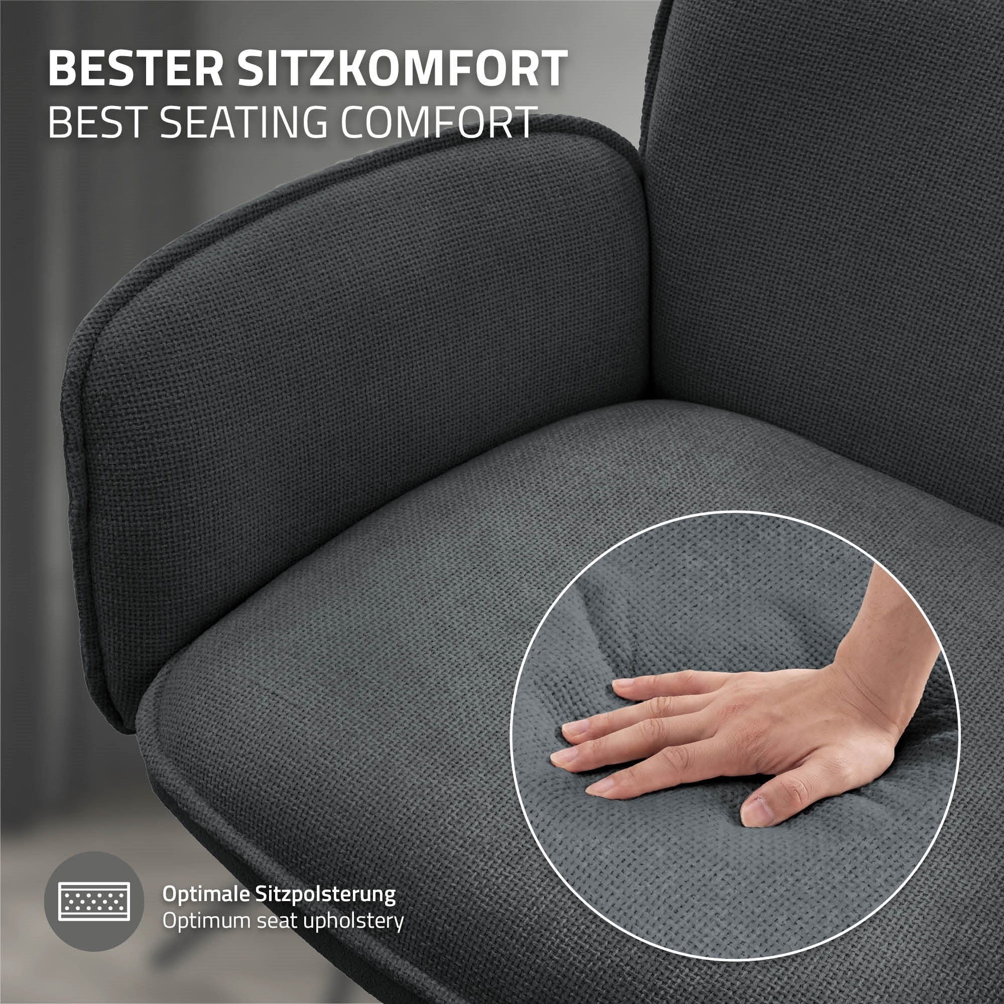 ECD Germany chaise salle à manger pivotante anthracite lot 2