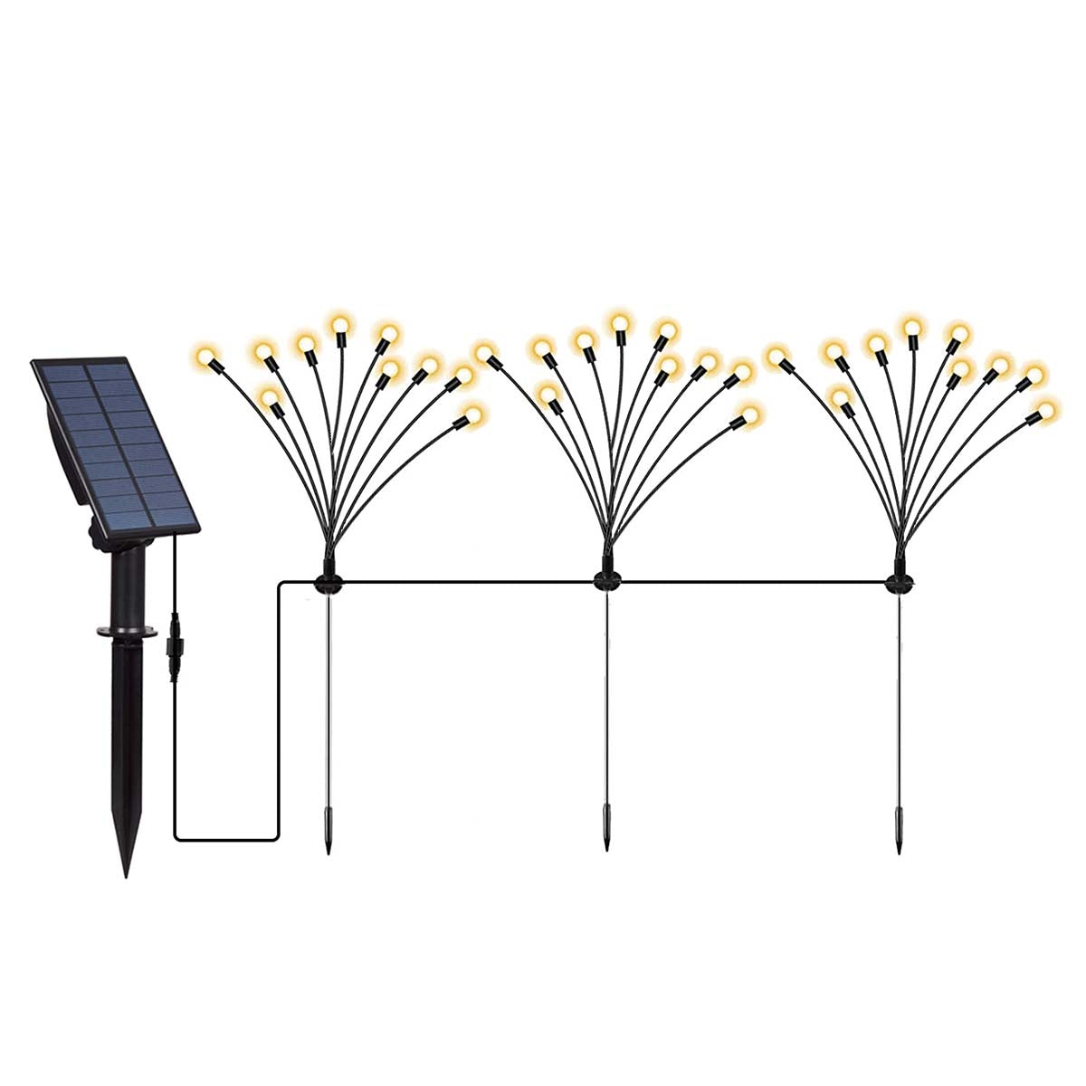Red Deco Lyra Family X3 lot 3 torches solaires H70cm blanc chaud