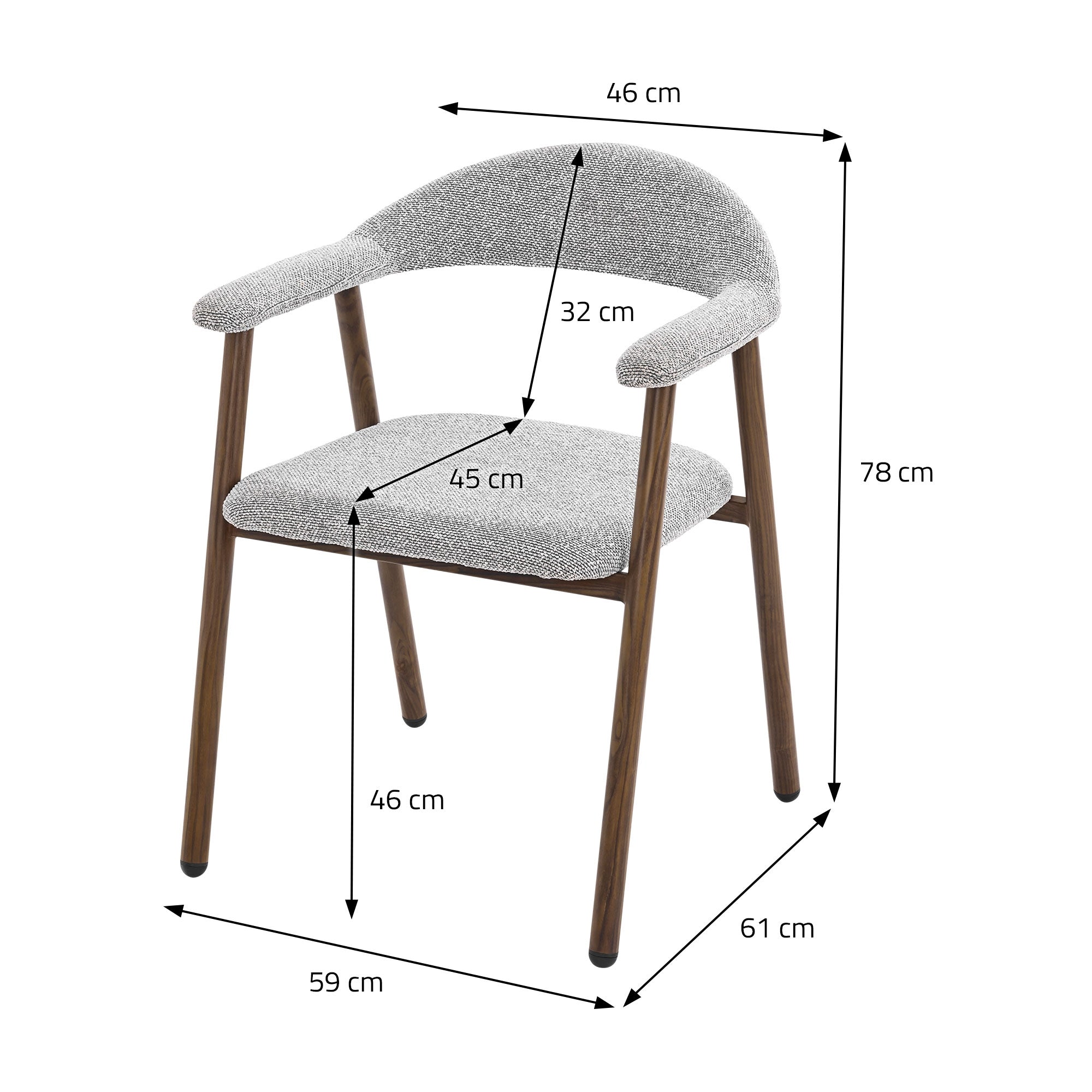 ECD Germany Möbel ML-Design chaise salle à manger gris lot 4