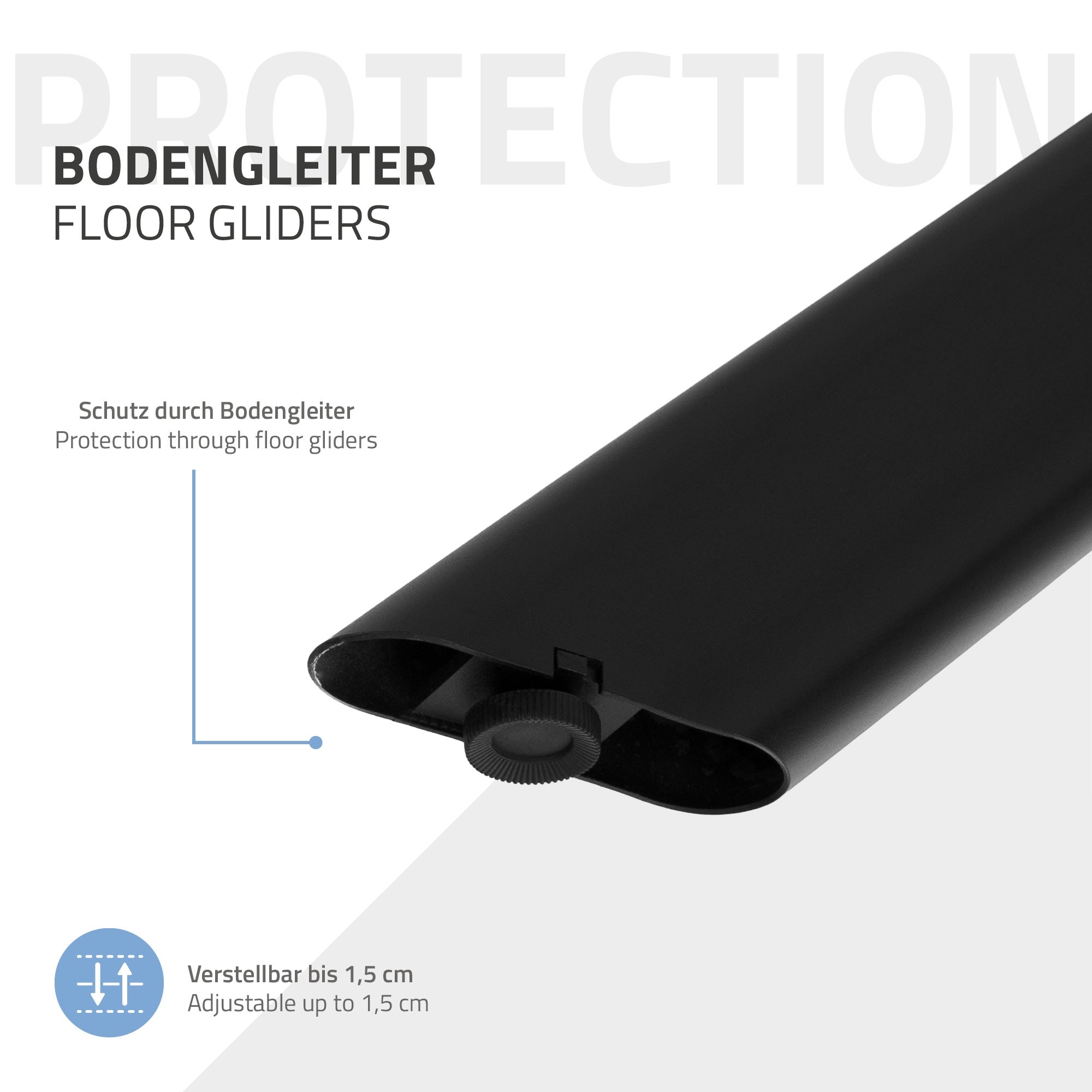 ECD Germany Möbel pieds table Spider noir plat 120x78x71,5 acier