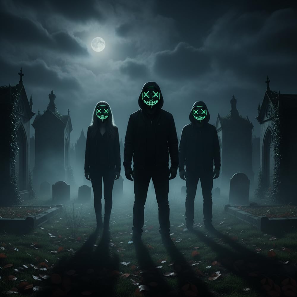 Shop-Story Loisirs Masque LED Nightmare Vert Halloween