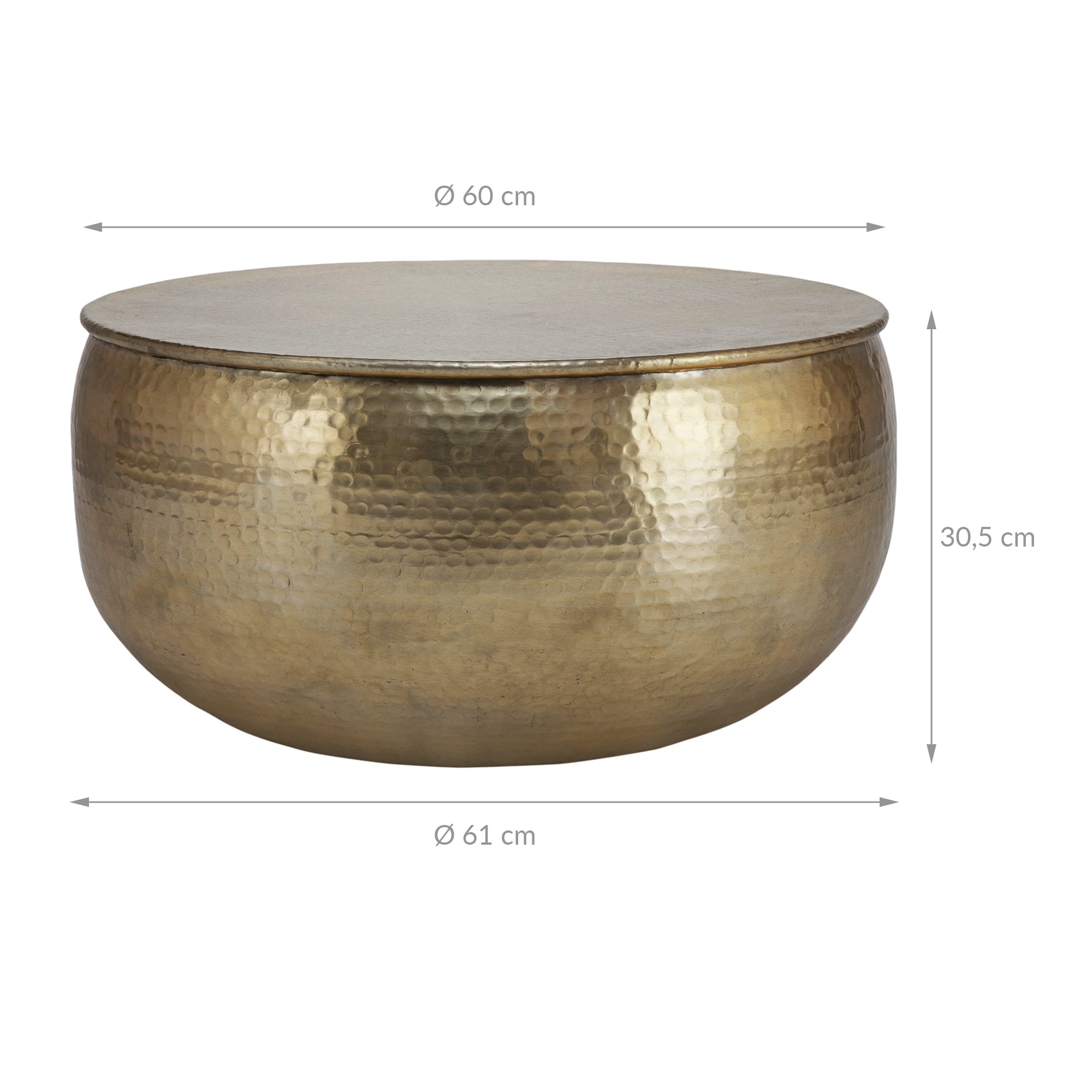 WOMO-DESIGN table basse ronde dorée Ø59 martelée alu