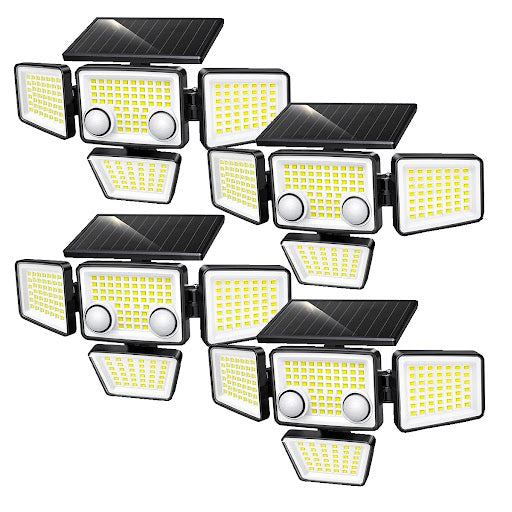 Red Deco Fairview lot 4 lampe solaire spot noir détecteur 700lm