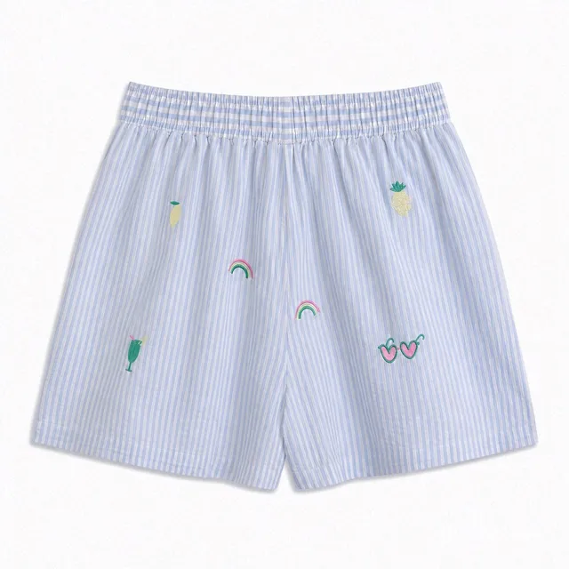 Stokomani Mode Short brodé bleu taille 38